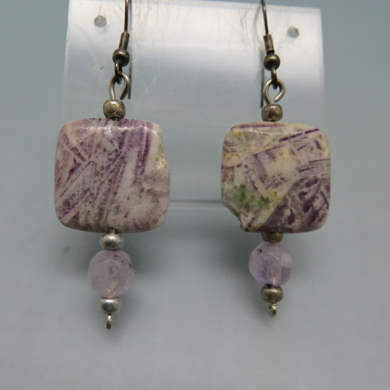 Marbled Lucite Dangle Earrings