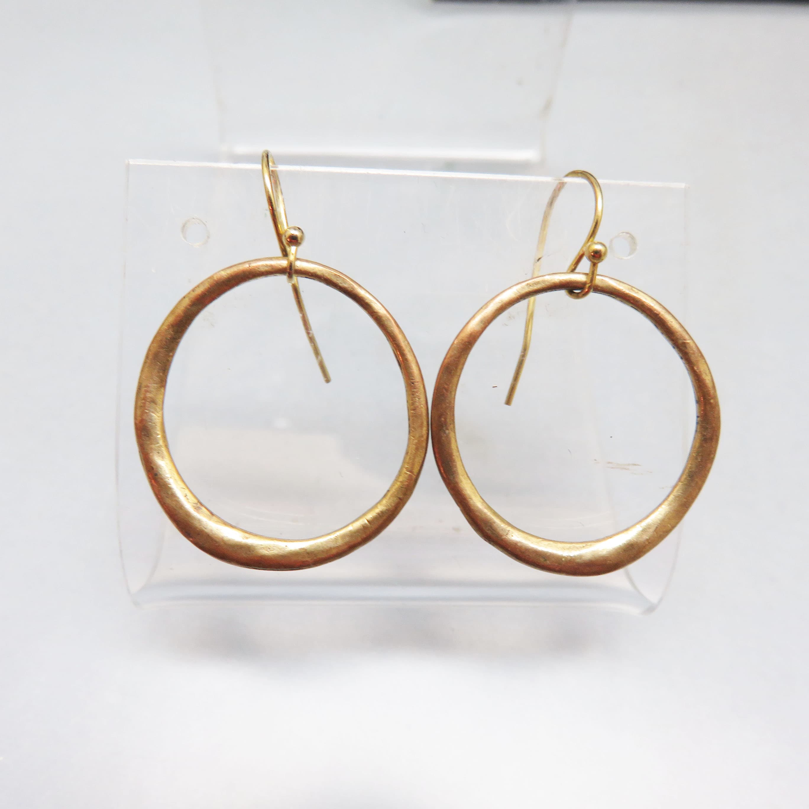 Vintage French Hook Open Circle Pierced Earrings