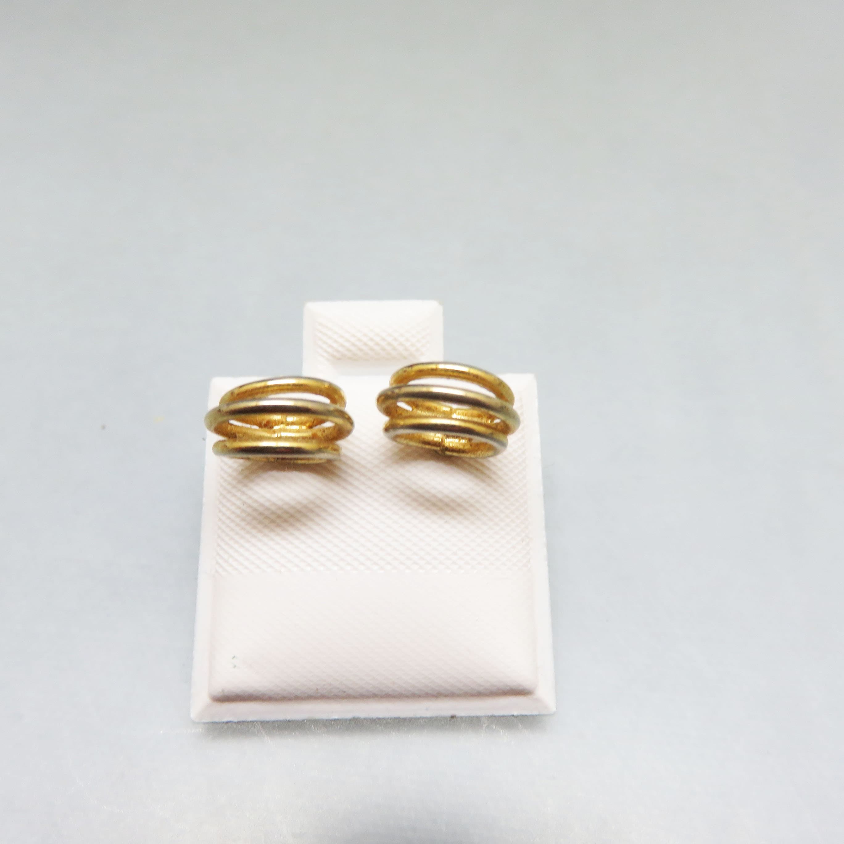 1970 Cool Tiny Goldplated Spiral Pierced Earrings