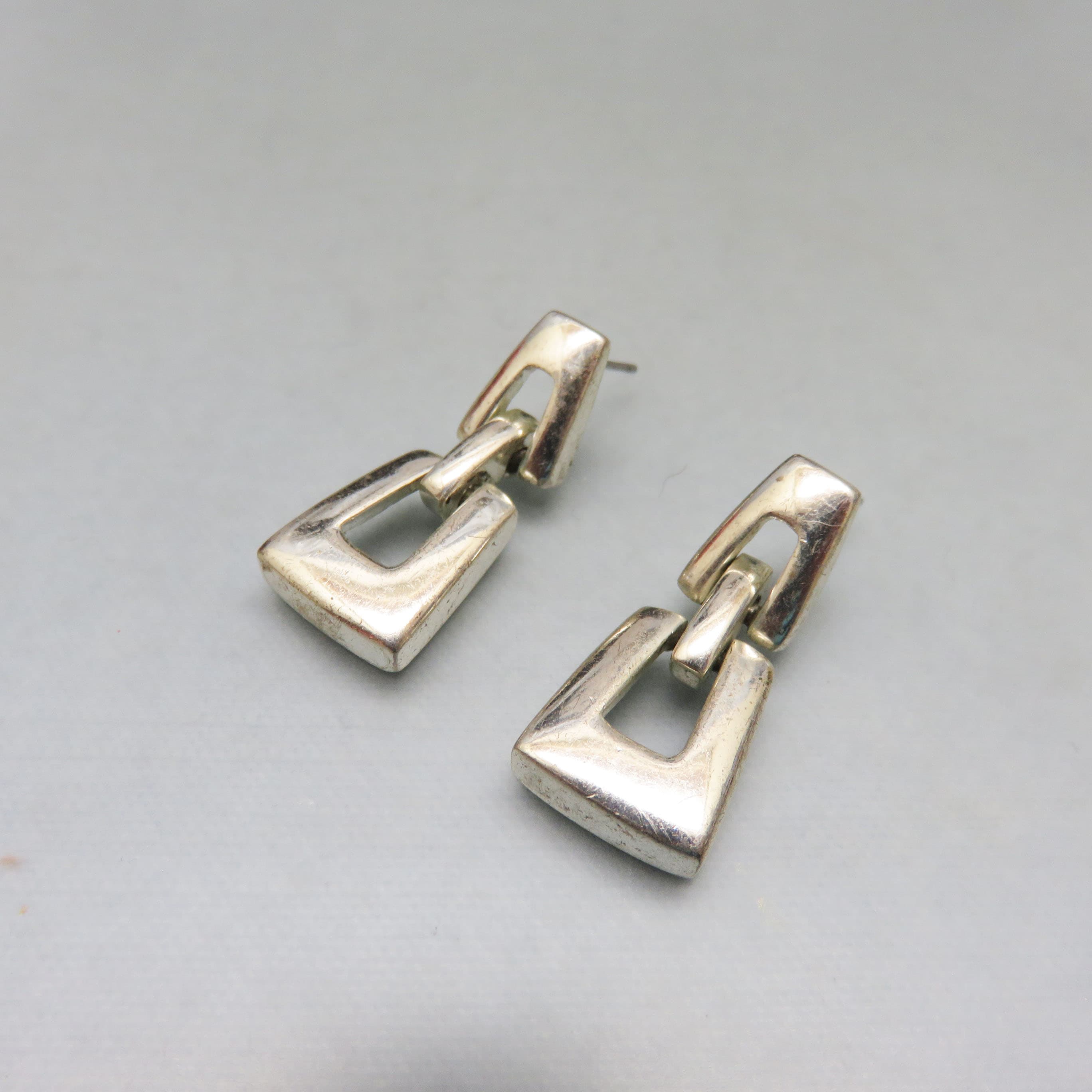 Napier Silverplated Door Knocker Pierced Earrings