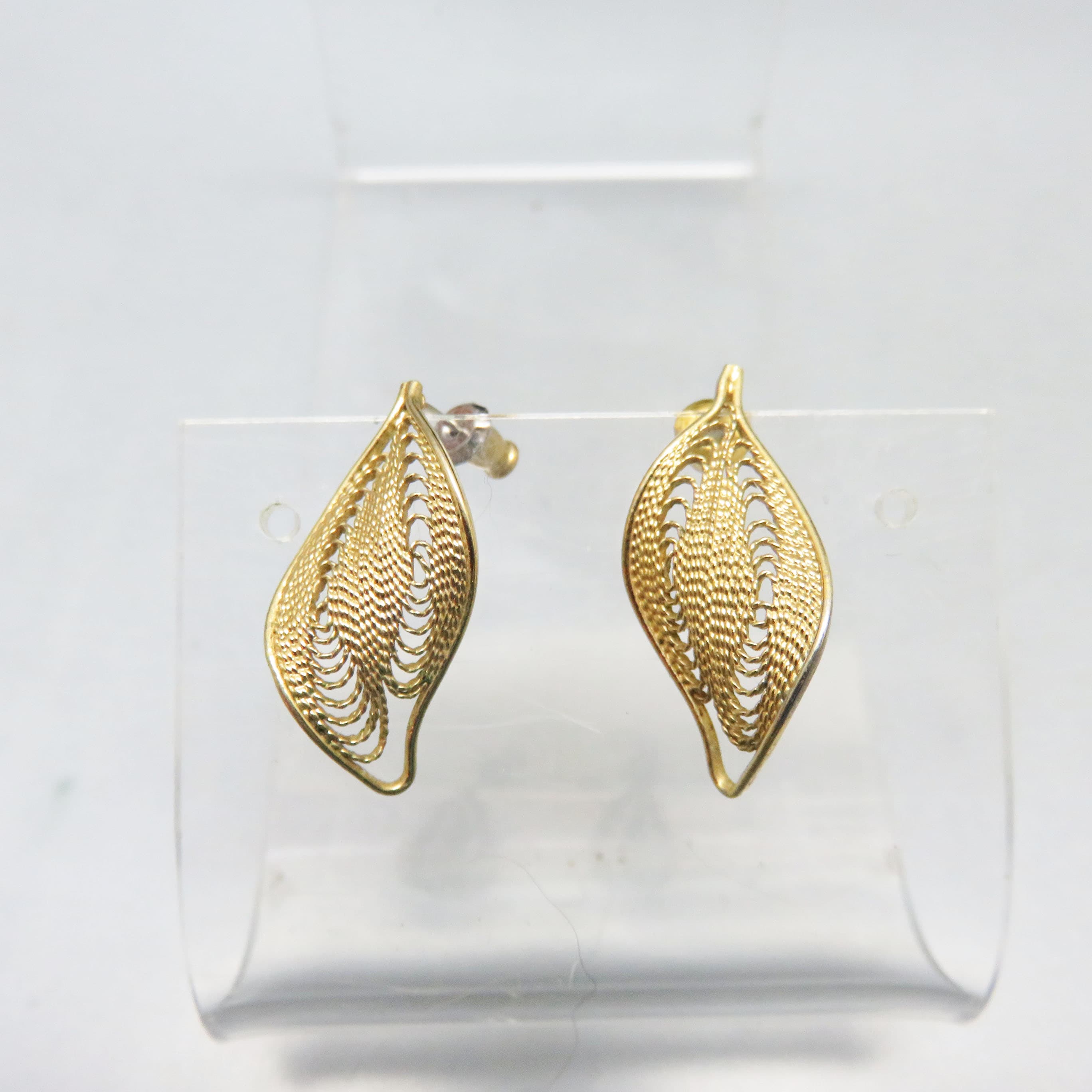 1970 Vintage Goldplated Filigree Post Style Pierced Earrings