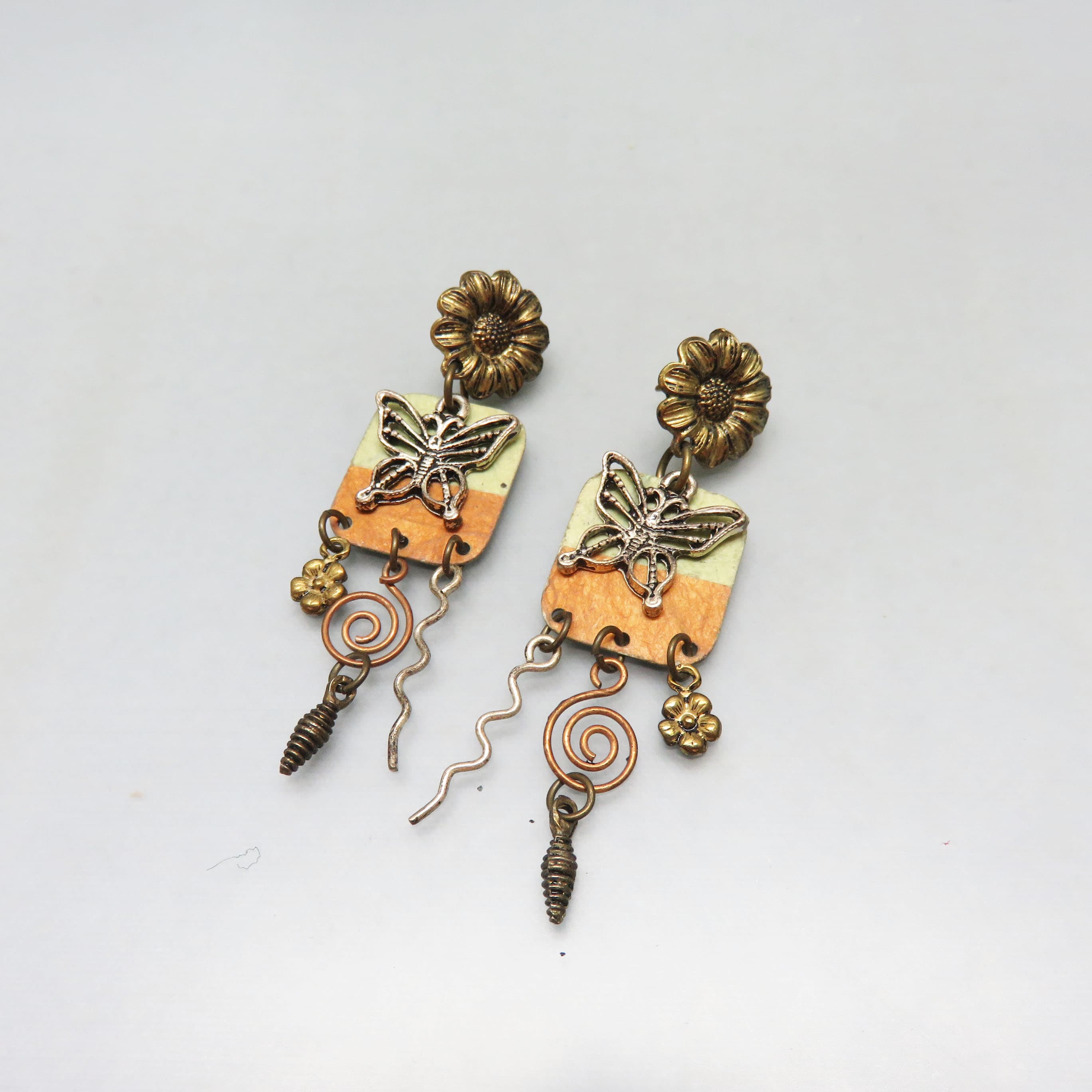 BoHo Springtime Charm Pierced Earrings, Flowers, Butterflies and More