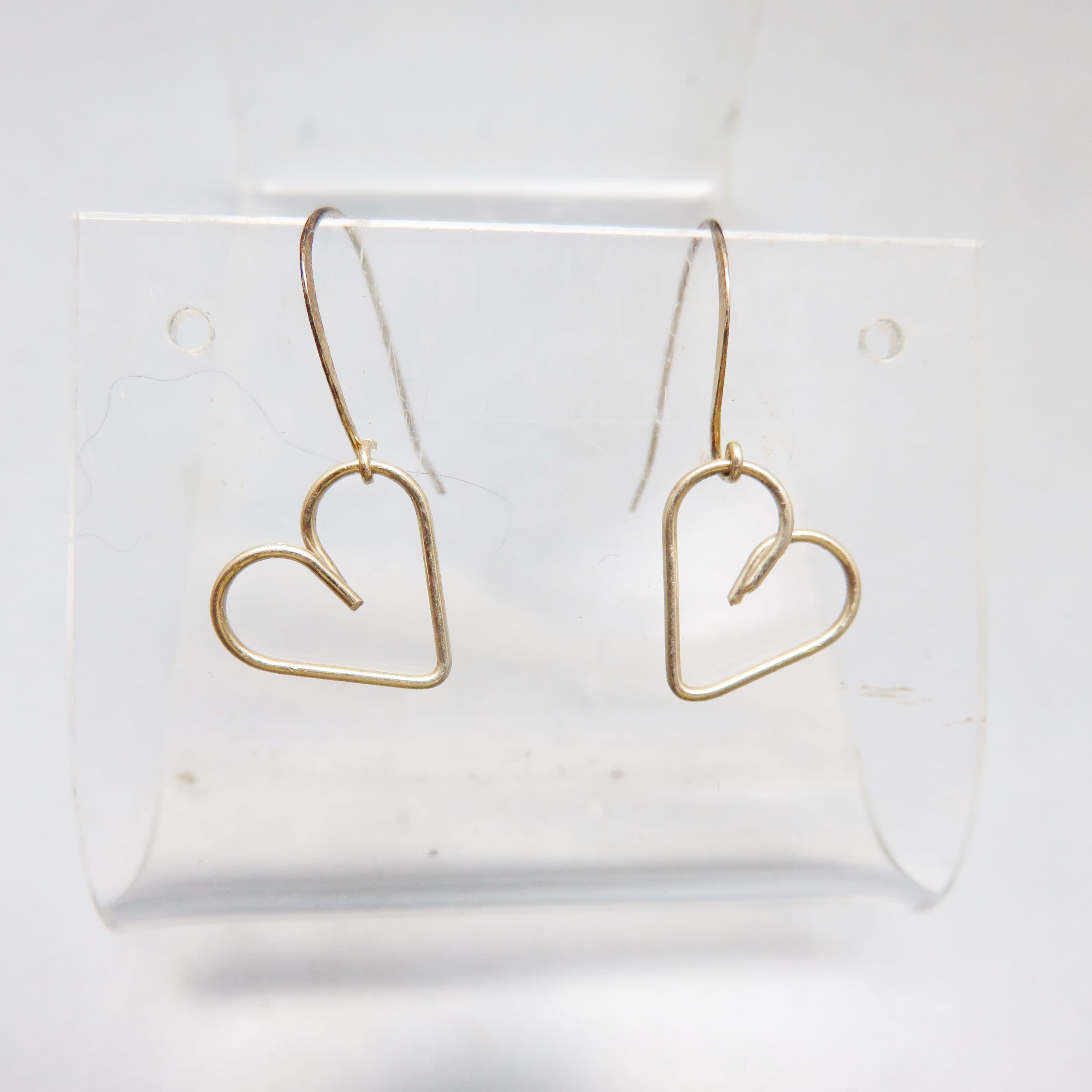 Silver Plated Wire Heart Pierced Earrings