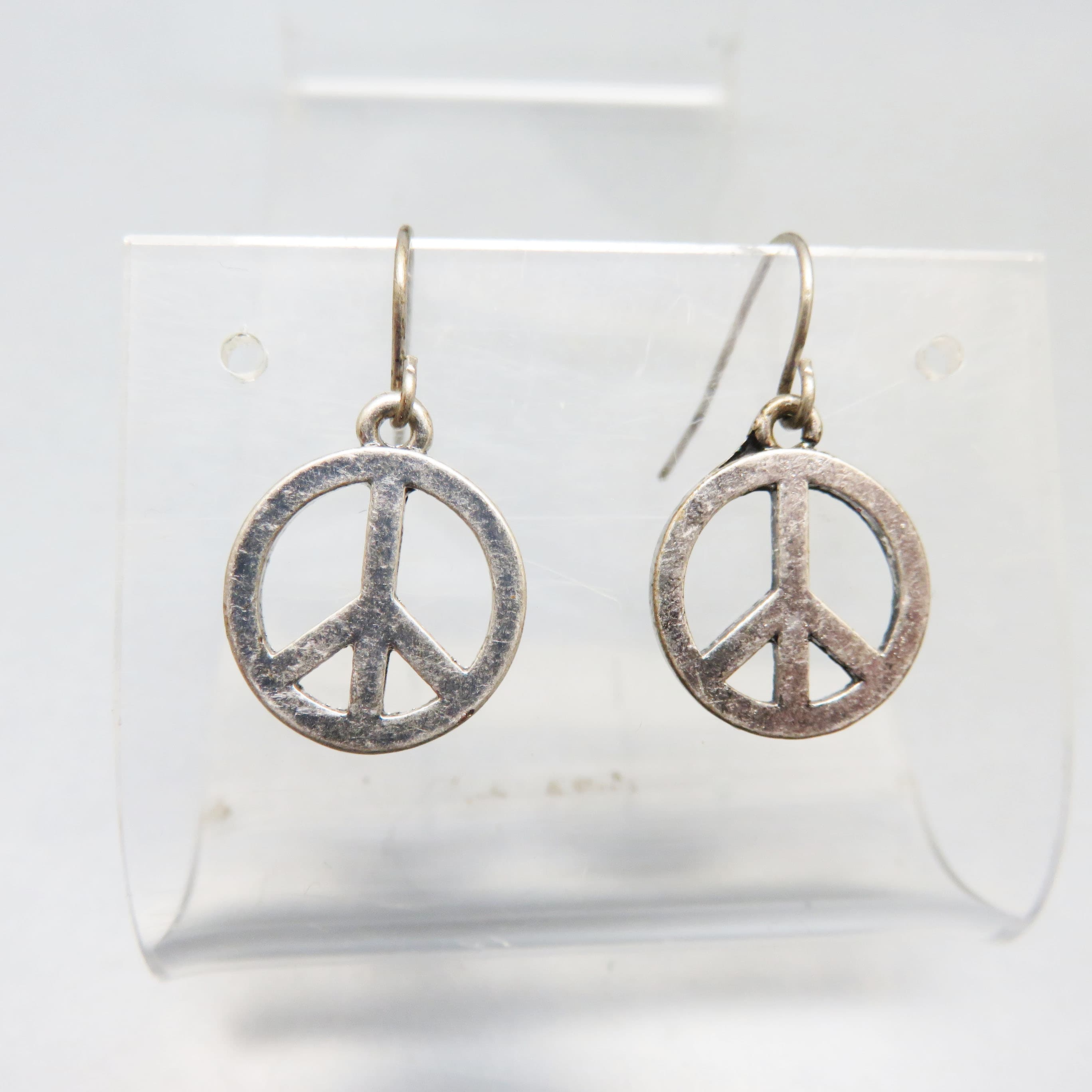 Simple Peace Sign French Hook Pierced Earrings