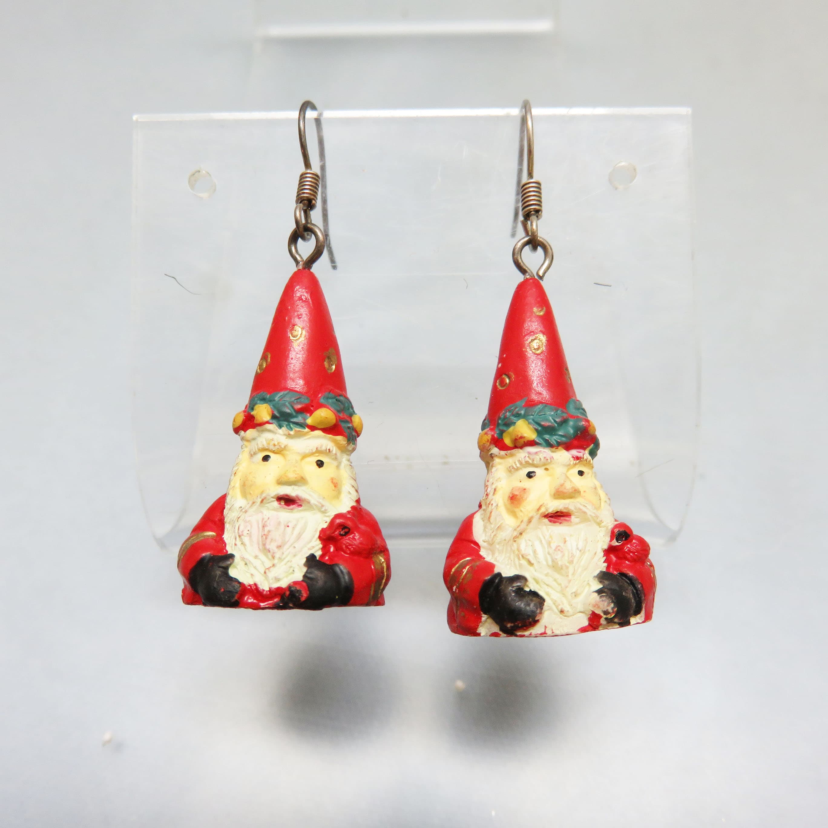 Christmas Santa Claus Figural French Hook Pierced Earrings