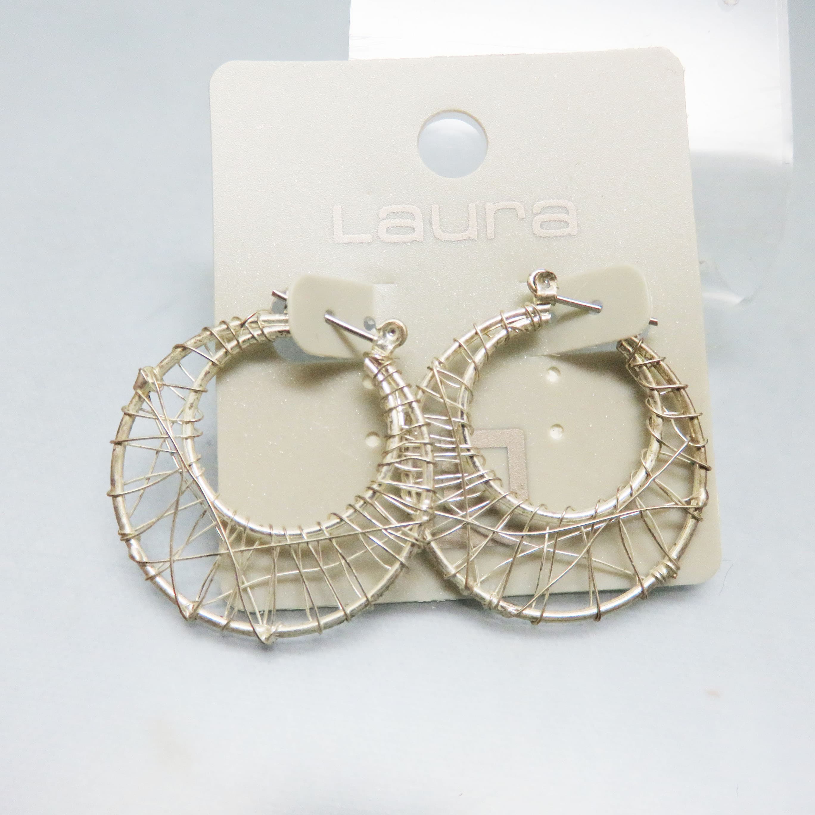 Silverplated Artisan Wire-Wrapped Hoop Earrings | Sculptural 1¼ Inch Statement Hoops