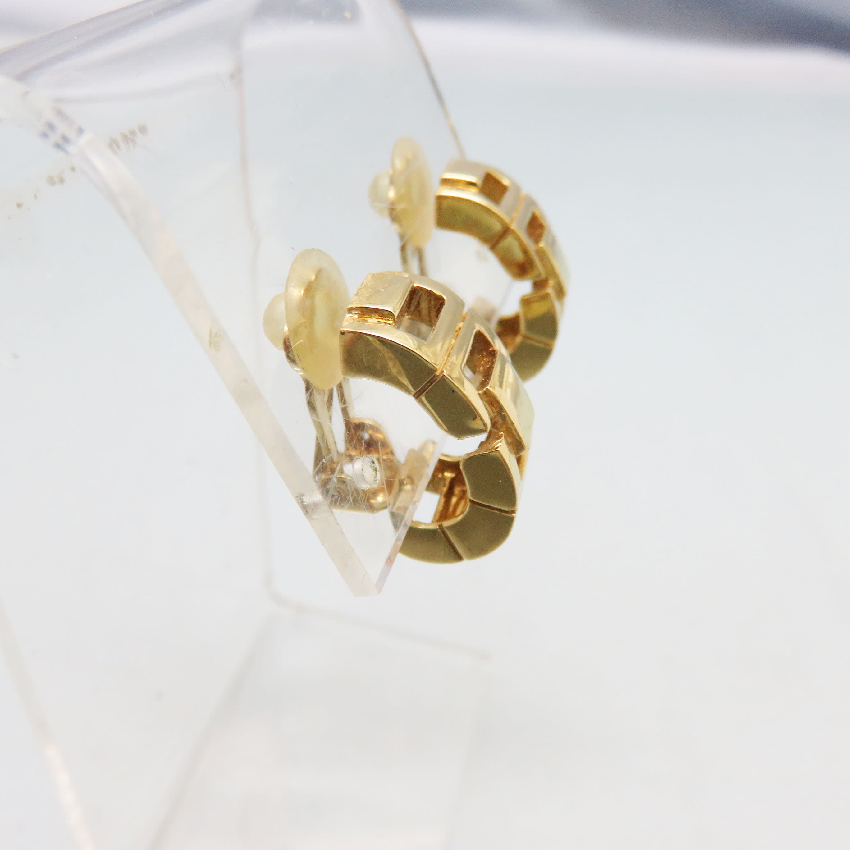 Signed St. John Gold-Plated Half Hoop Clip-On Earrings | Classic Designer Link Earrings | Vintage Luxury Costume Jewelry