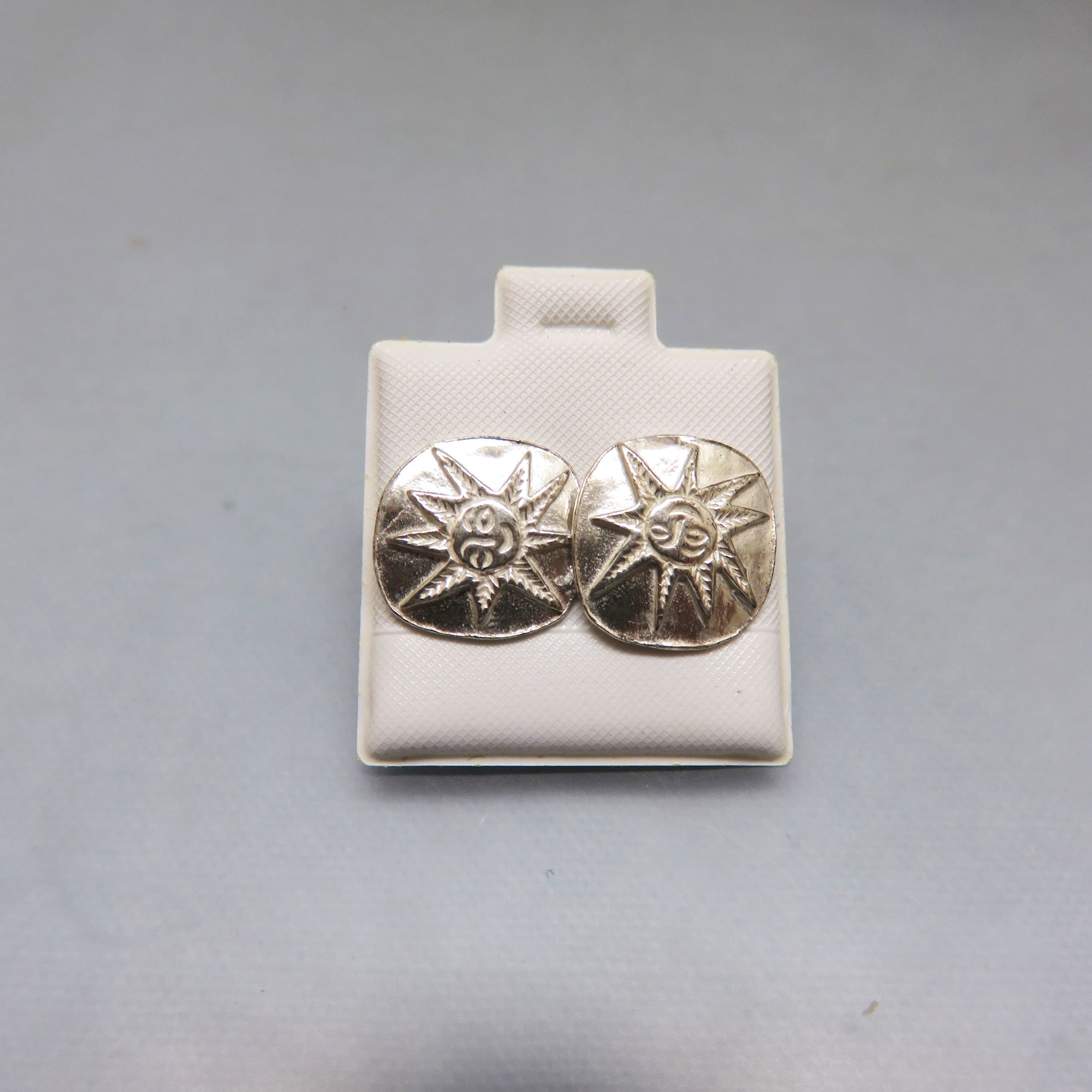 Solar Muse Sterling Silver Sun Stud Earrings