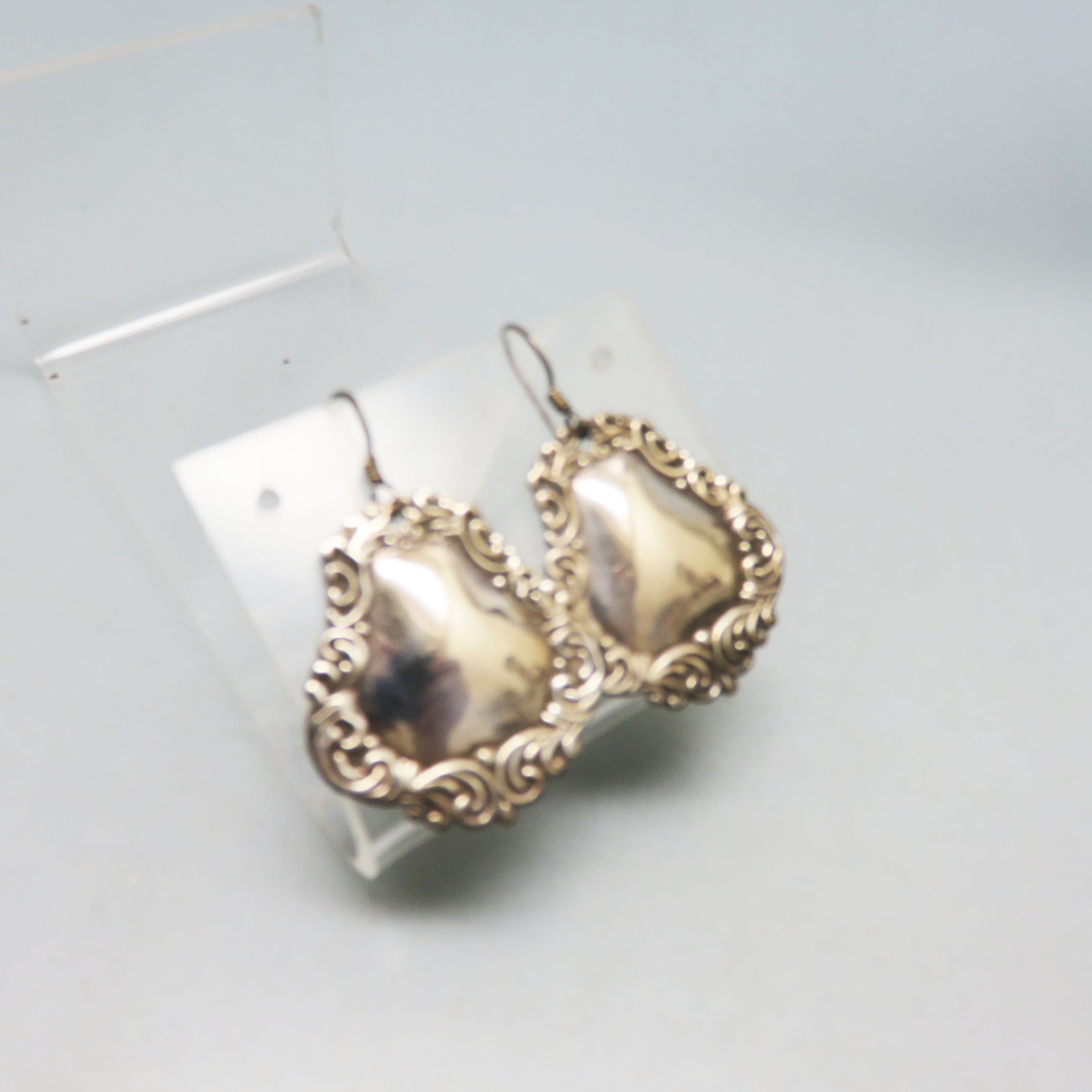 Grand Tour Vintage Sterling Silver Luggage Tag Earrings