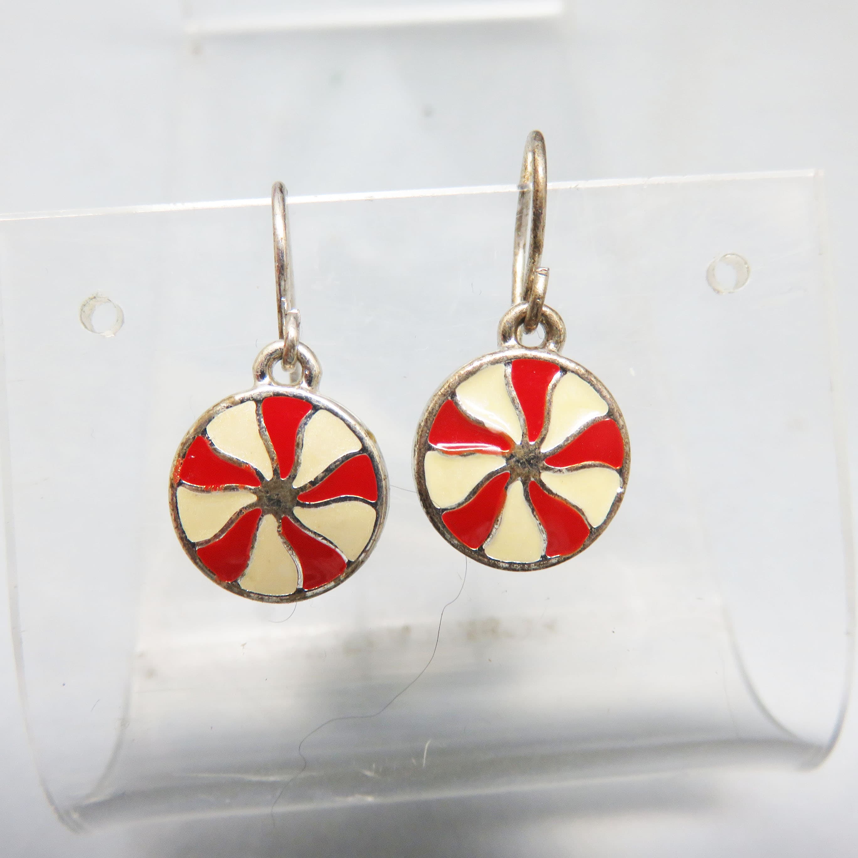 Peppermint Twist Vintage Christmas Earrings