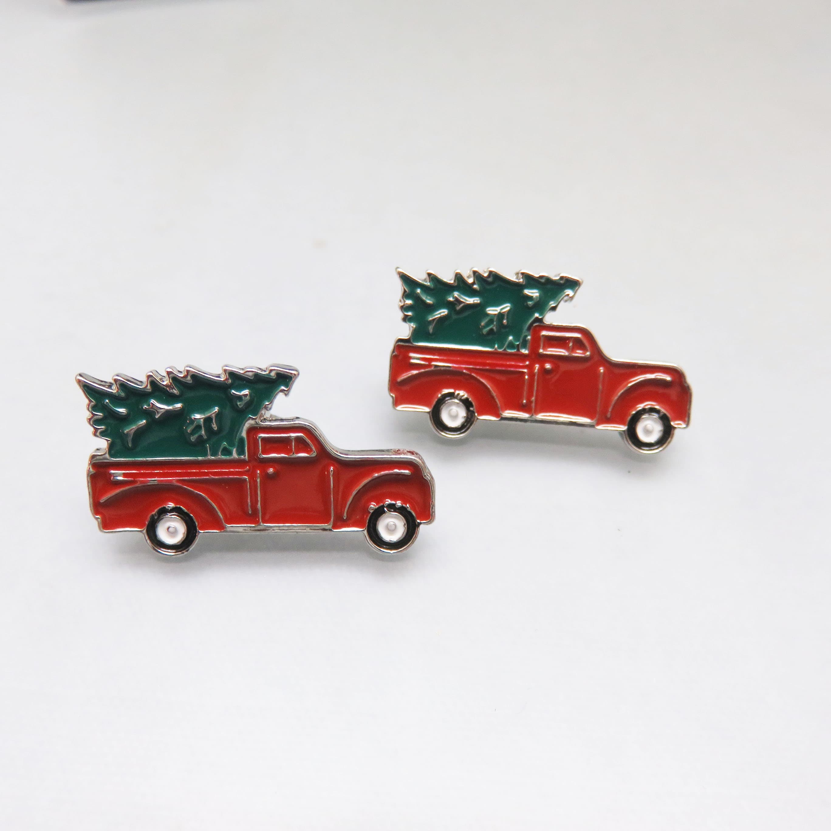 Home for Christmas Red Truck and Tree Earrings