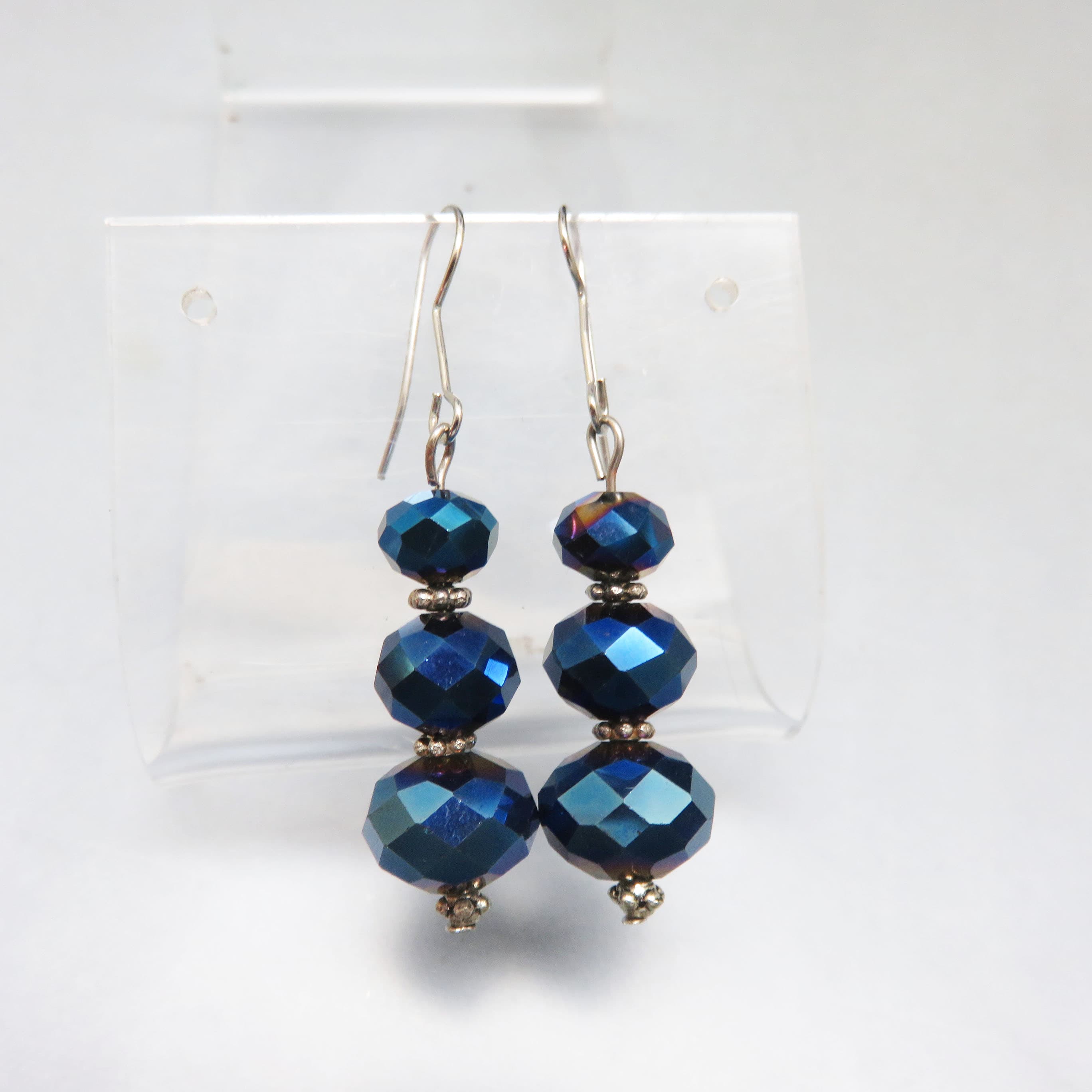 Blue Hour Aurora Borealis Crystal Drop Earrings