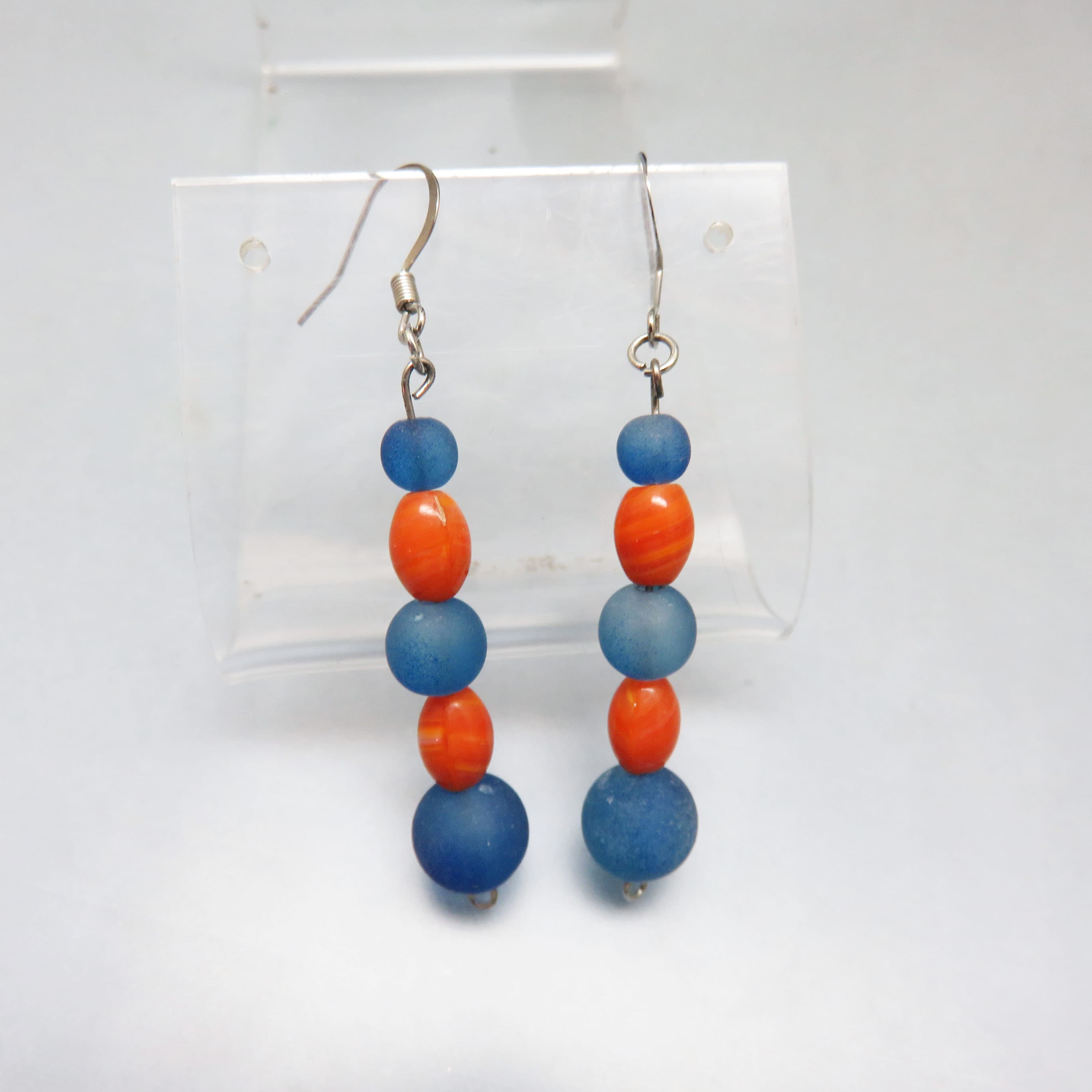 Tide & Ember Beach Glass and Spiny Oyster Earrings