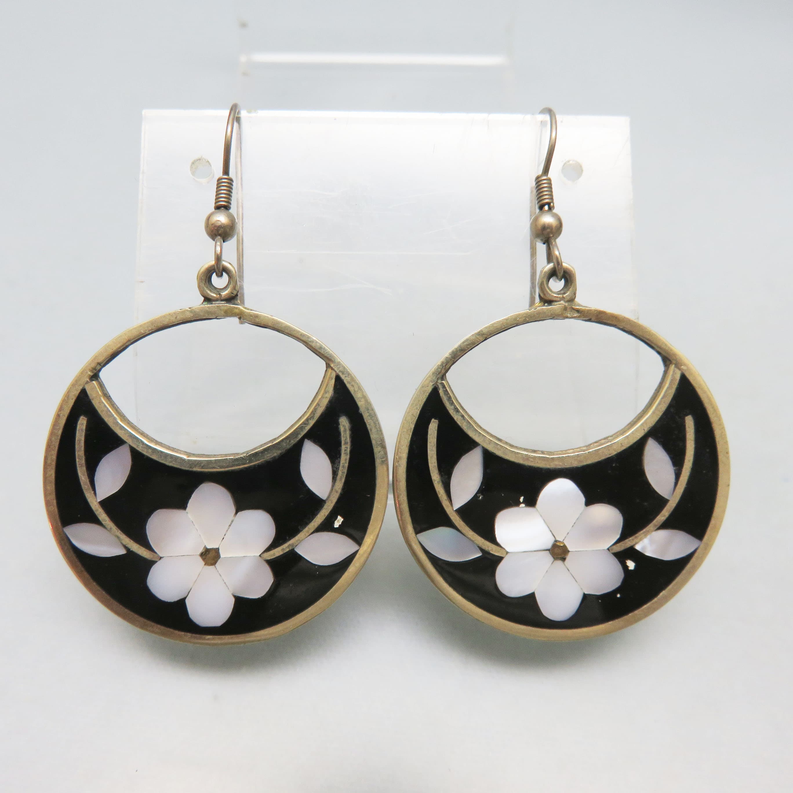 Midnight Garden Mexican Alpaca Silver Earrings