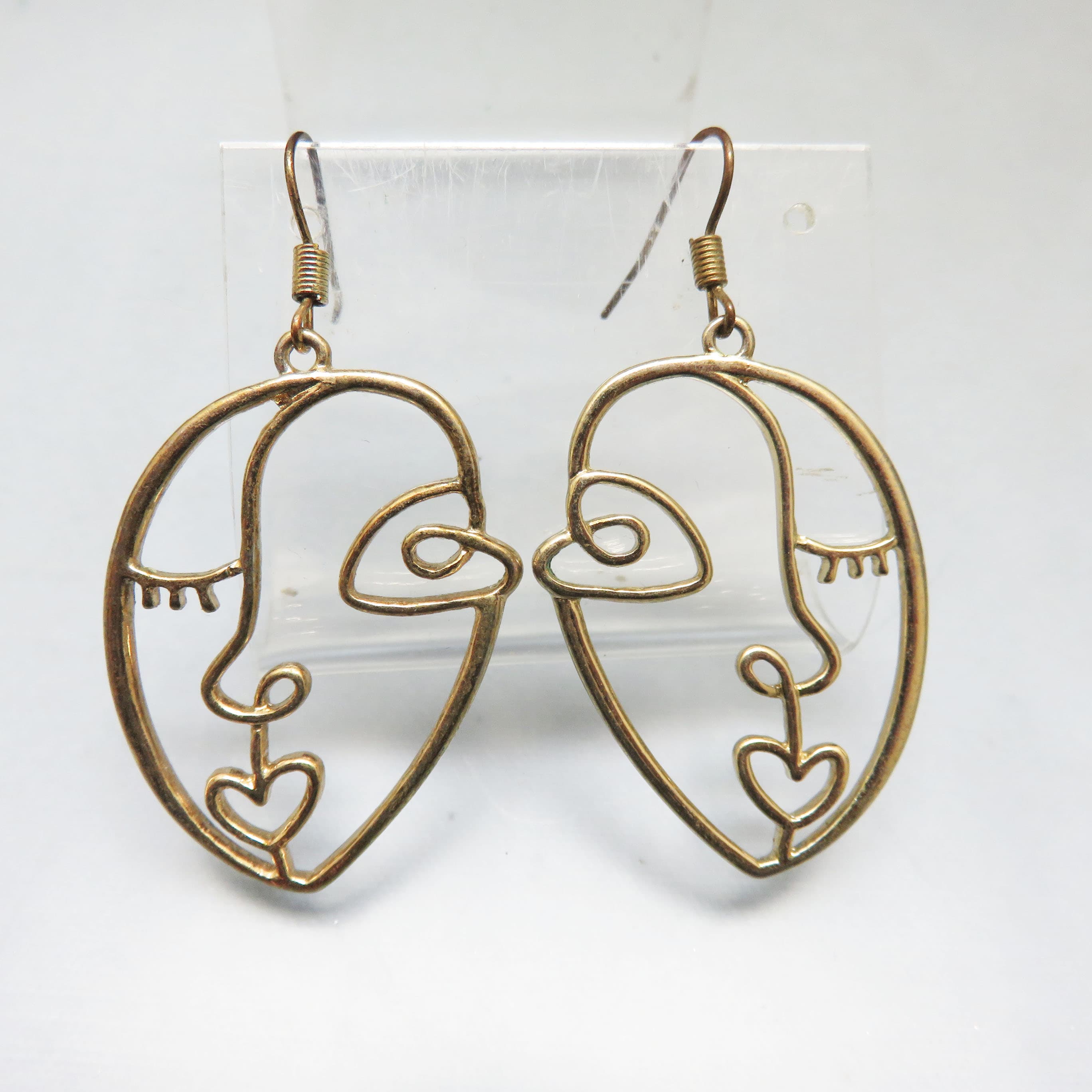 Face to Face Abstract Line-Art Earrings