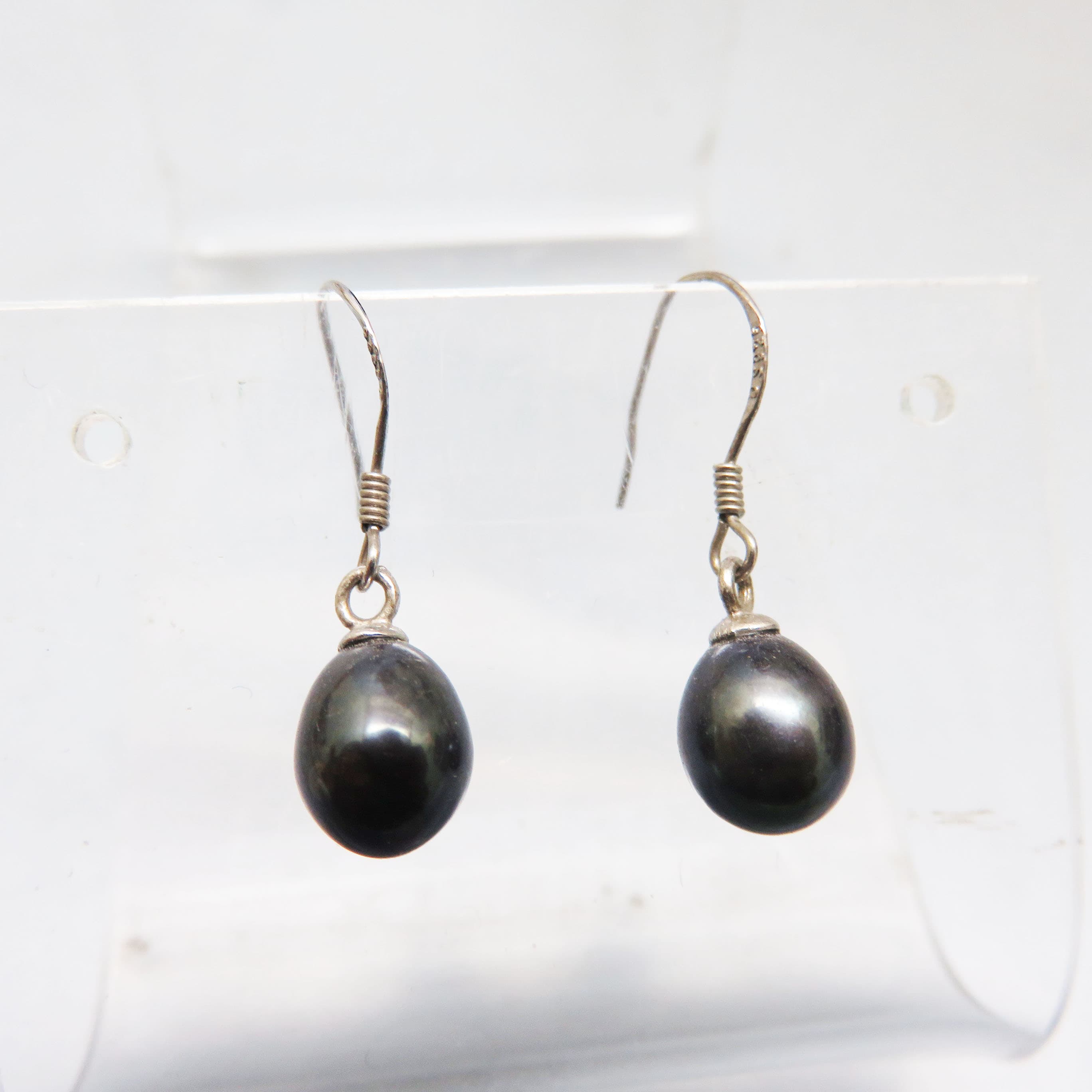 Midnight Peacock Freshwater Pearl Sterling Earrings