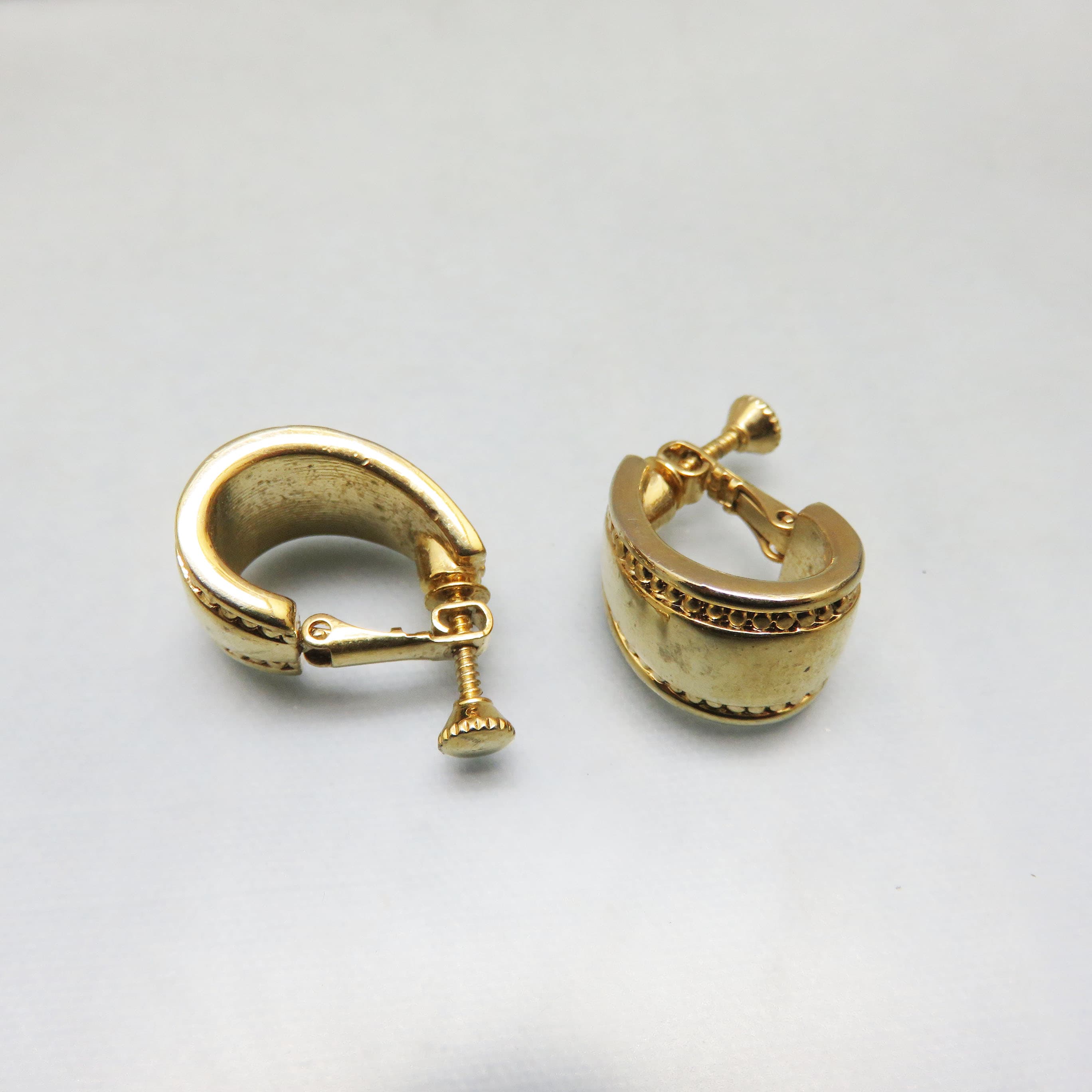 Vintage Goldtone Adjustable Clip-On Hoop Earrings