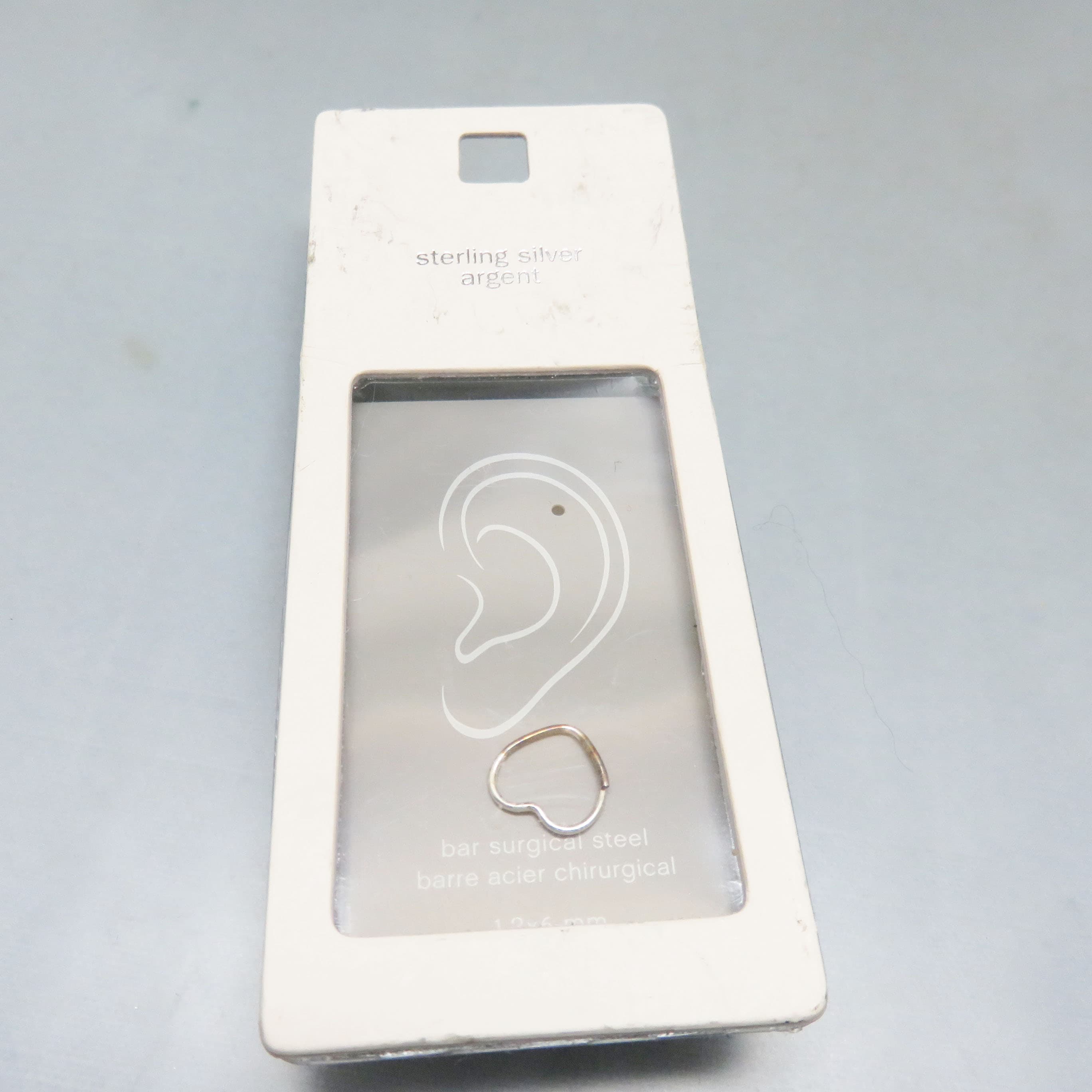 Sterling Silver Heart Cartilage Helix Hoop – Single Earring