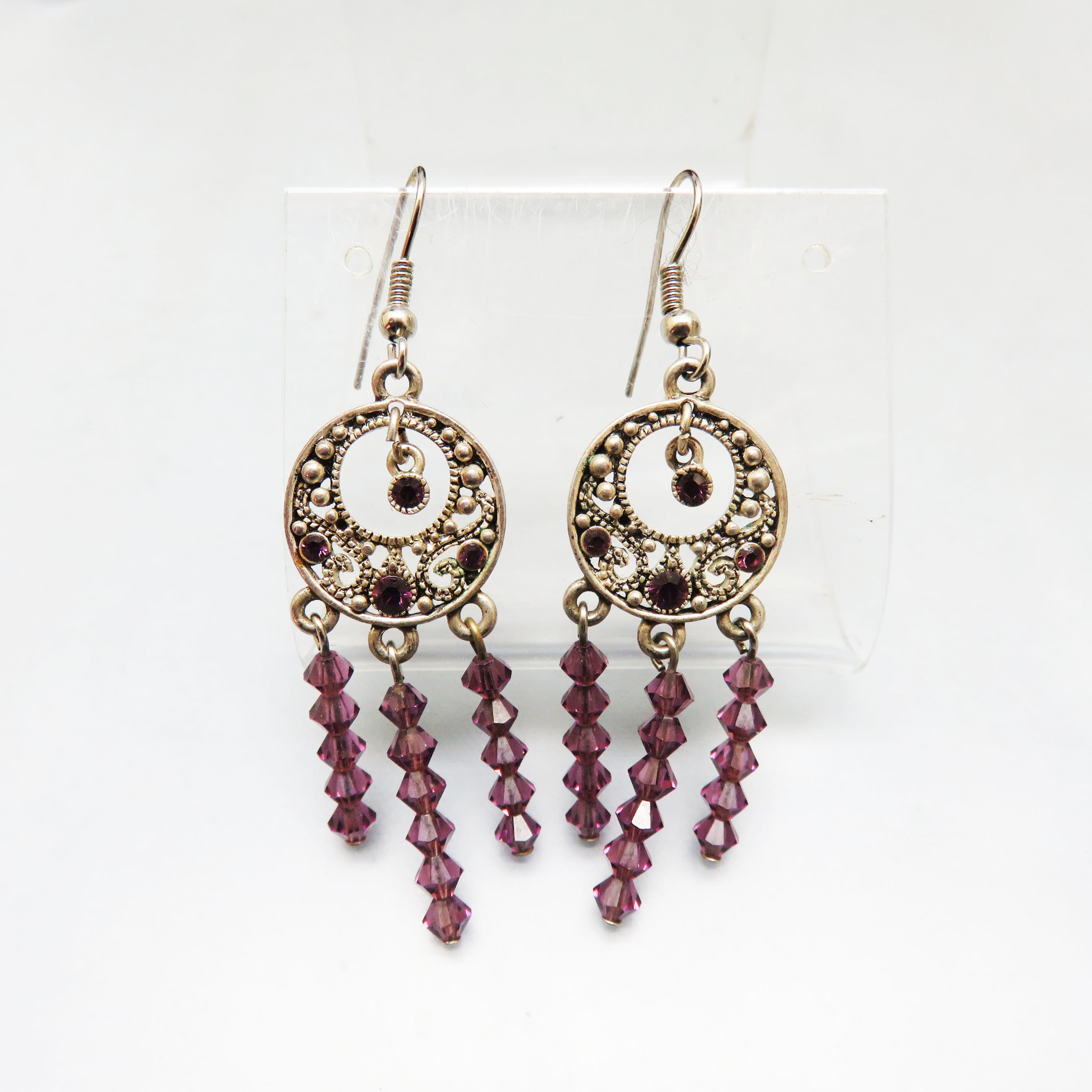 Plum Cascade Chandelier Earrings
