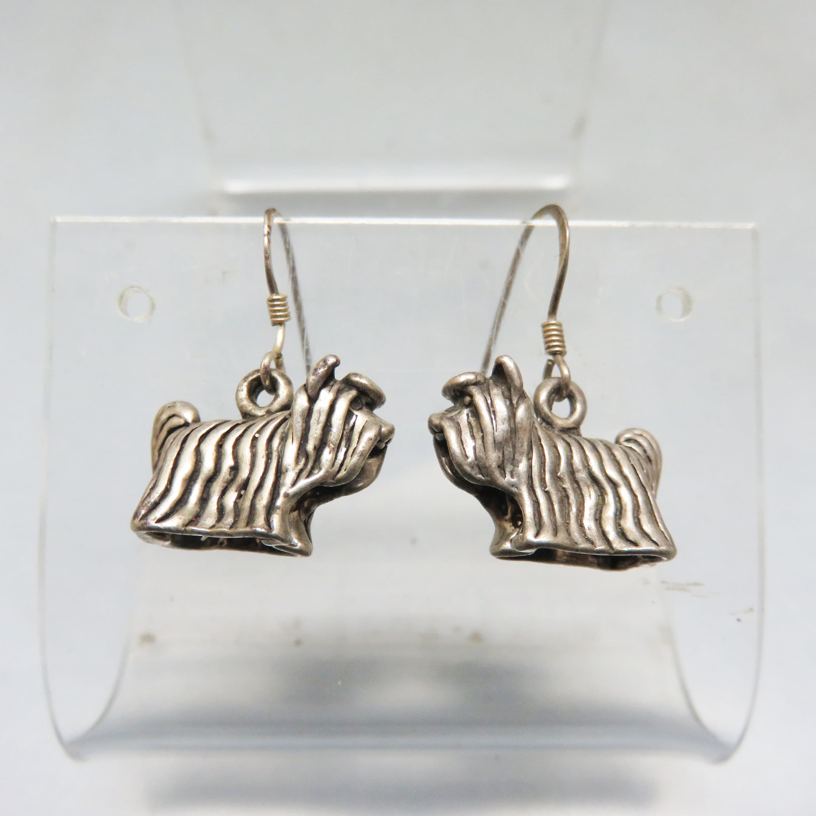 Tiny Yorkie Dog Pierced Earrings