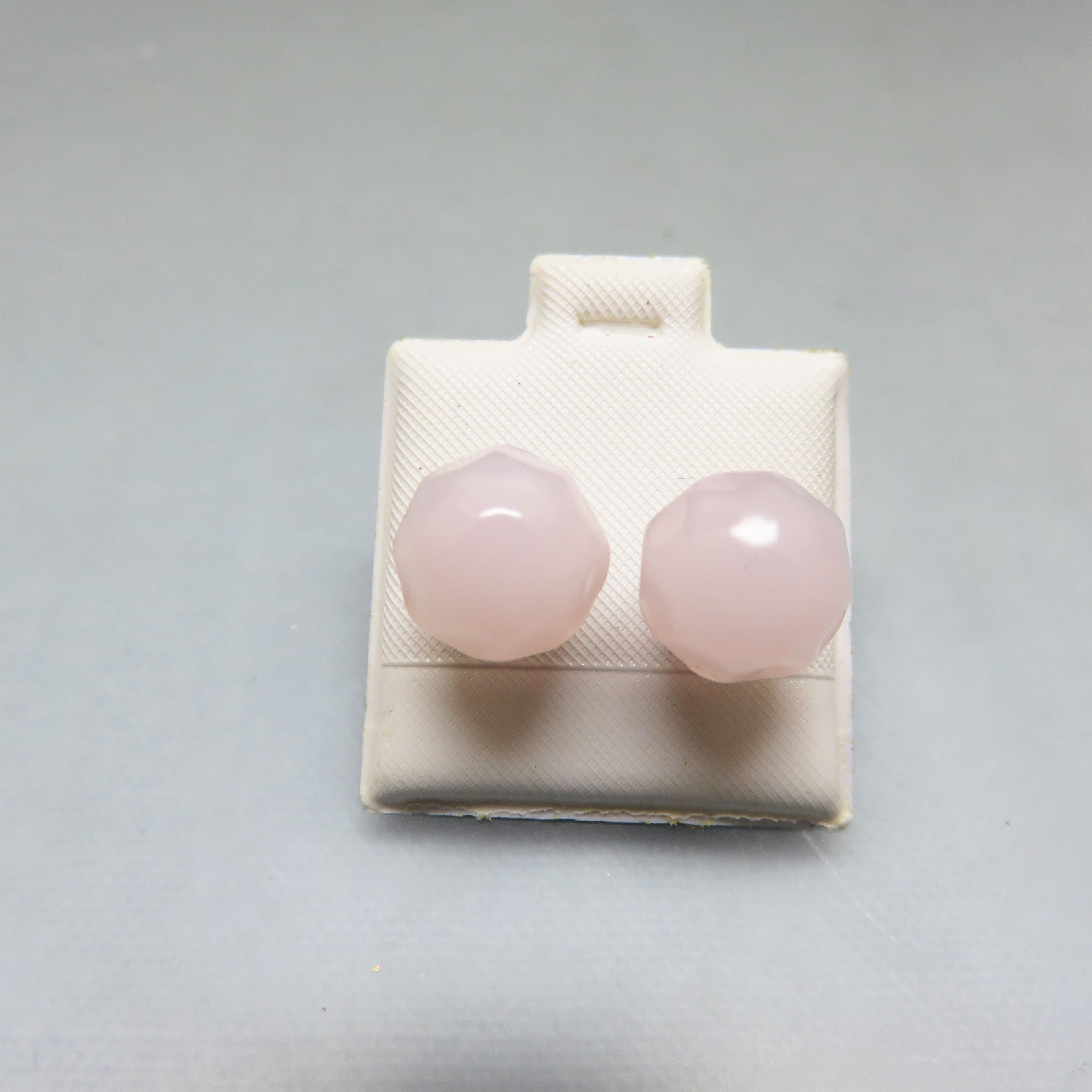 Blush Rose Quartz Stud Earrings