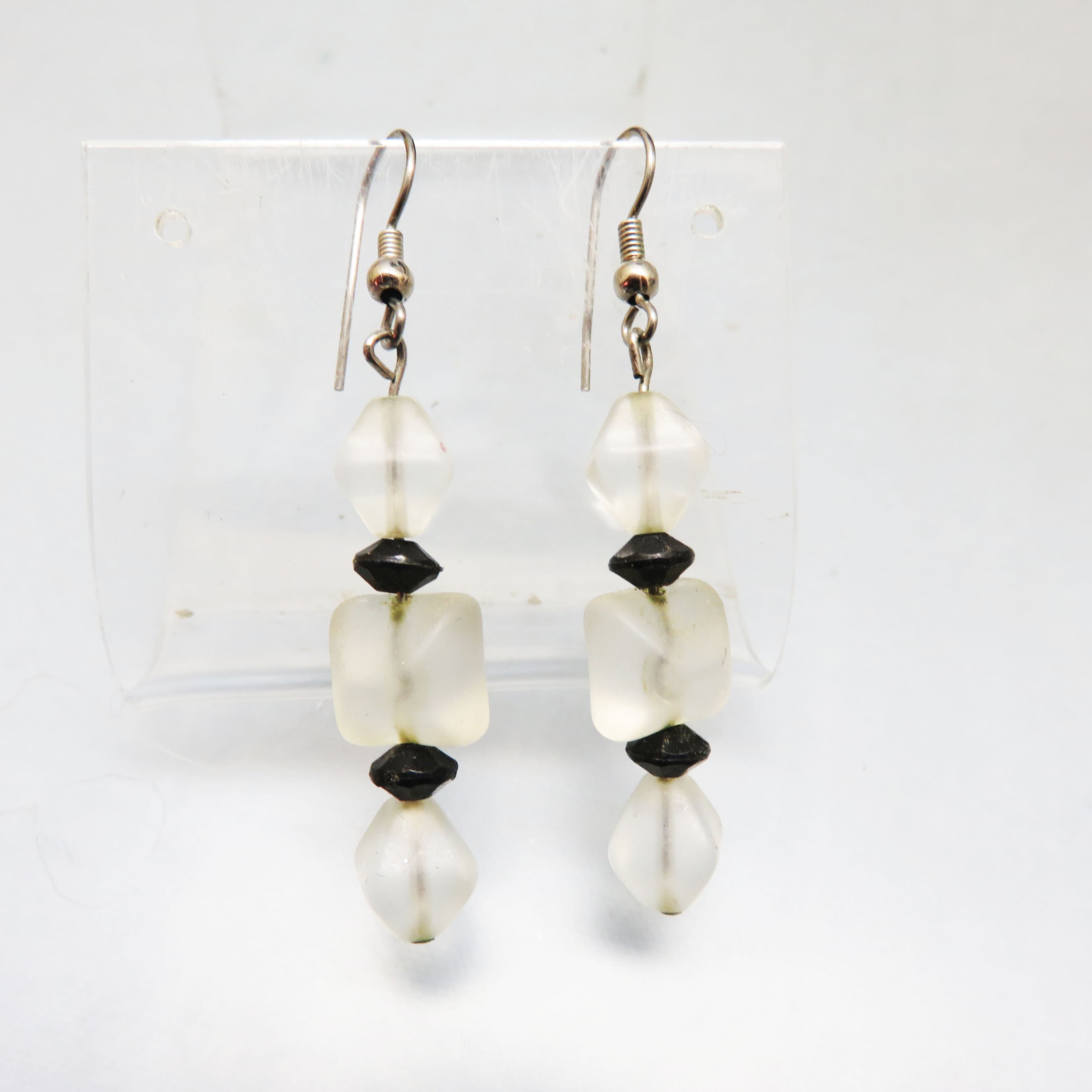 Frost and Ink Glass Pierced Earrings