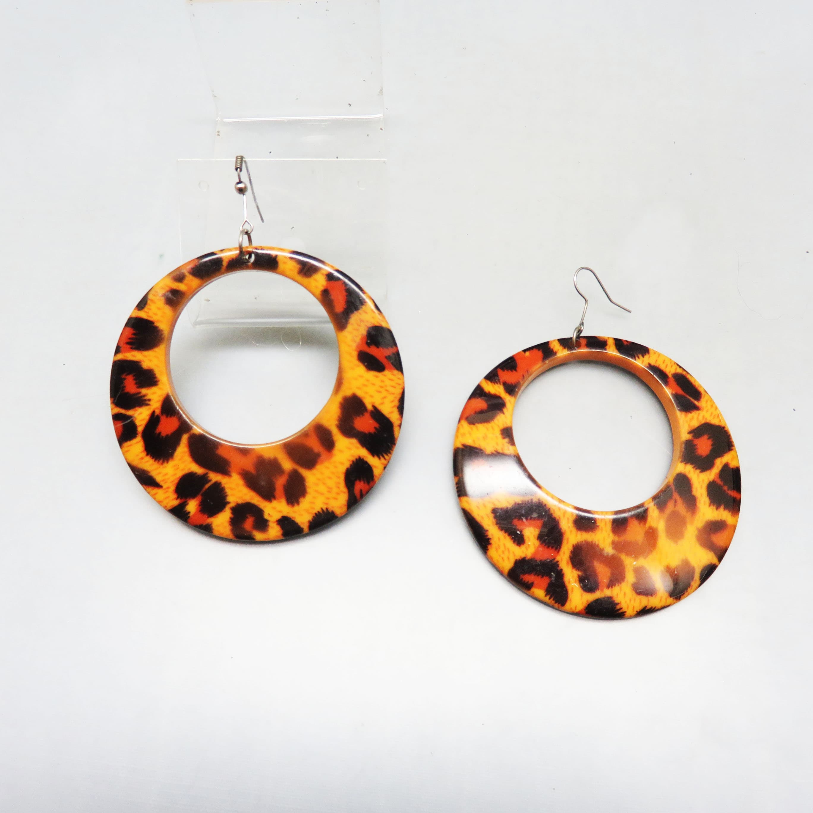 Wild Side Leopard Statement Hoops, Pierced Earrings