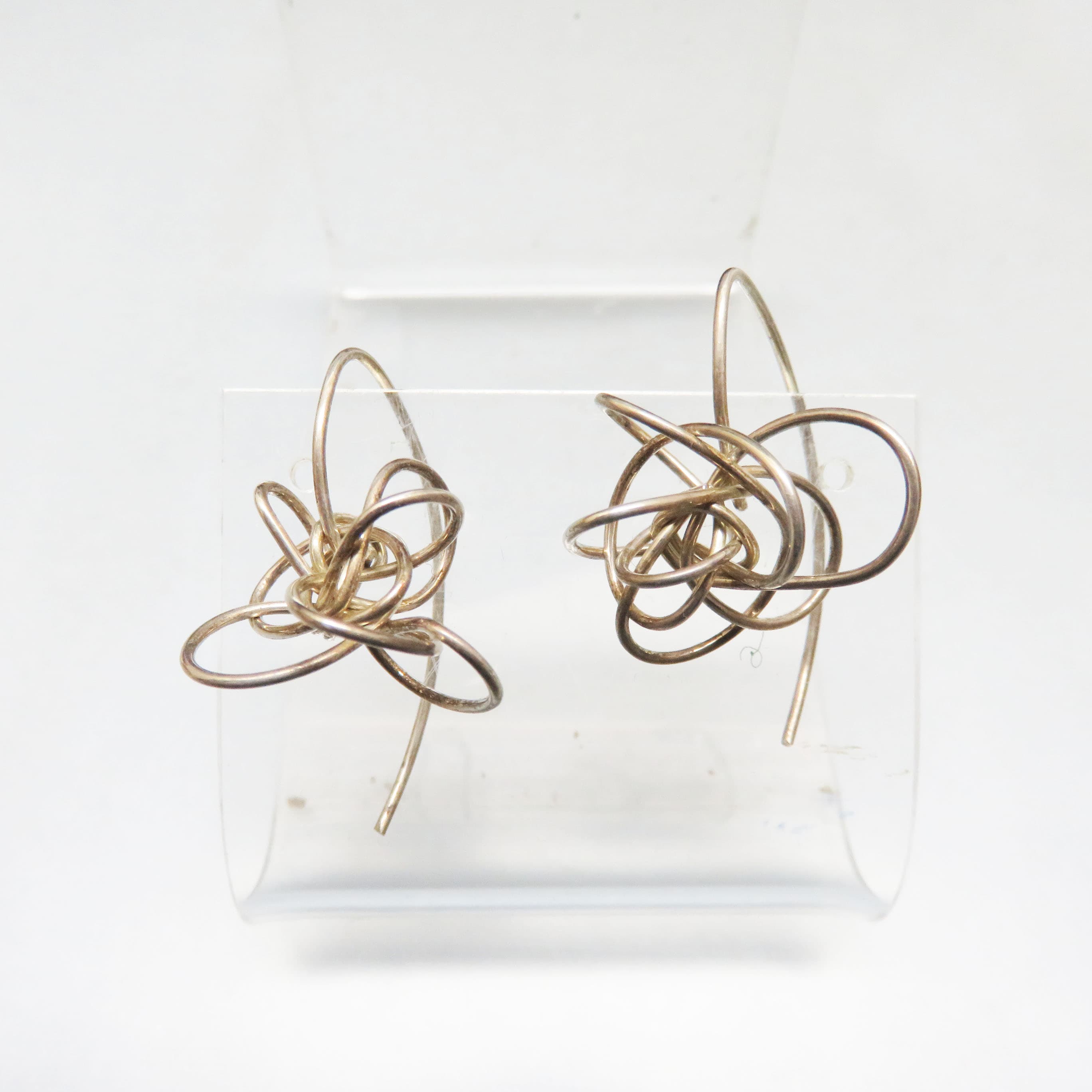 Handmade Sterling Silver Tangled Orbit Earrings