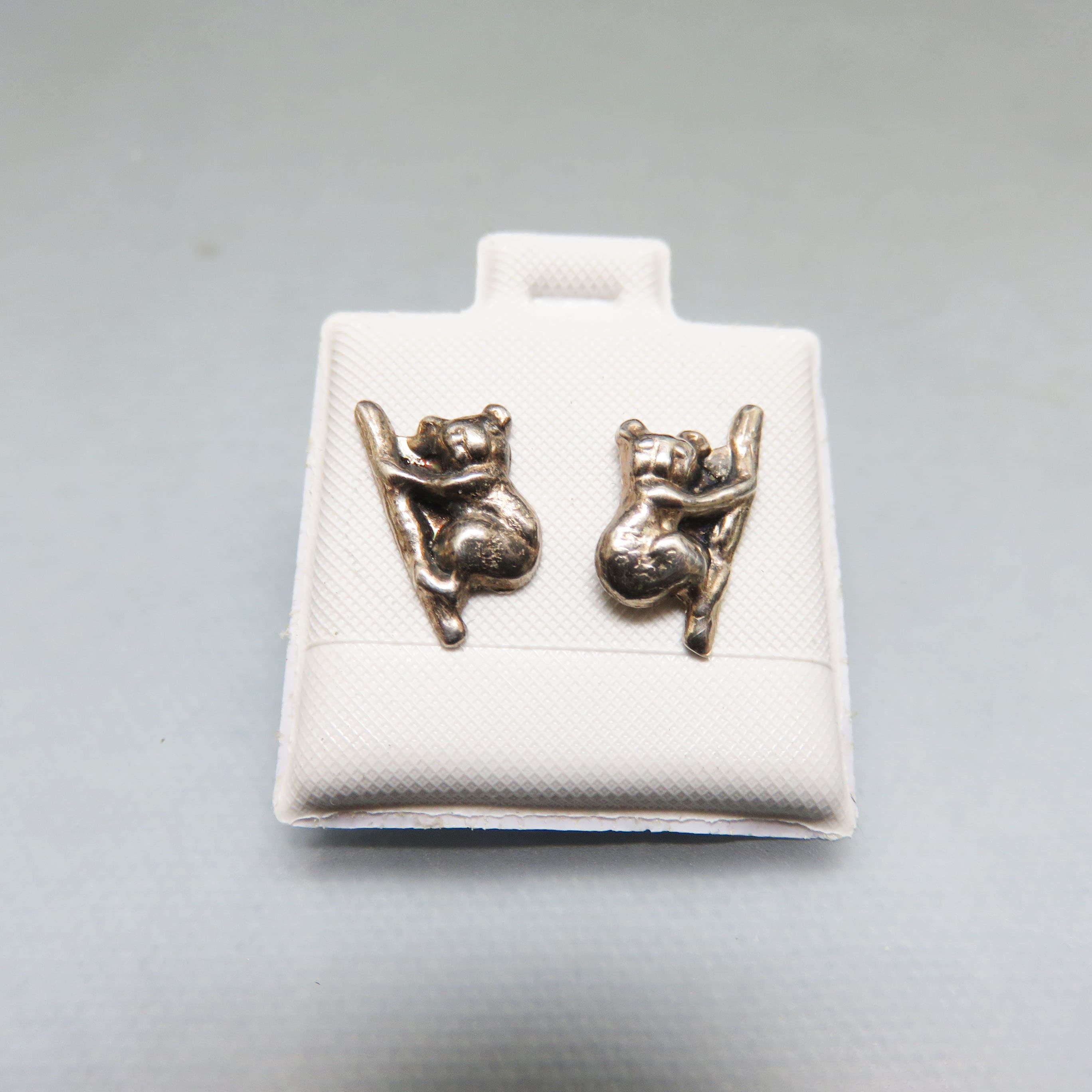 Sterling Silver Koala Bear Stud Earrings – Petite Dimensional Animal Posts