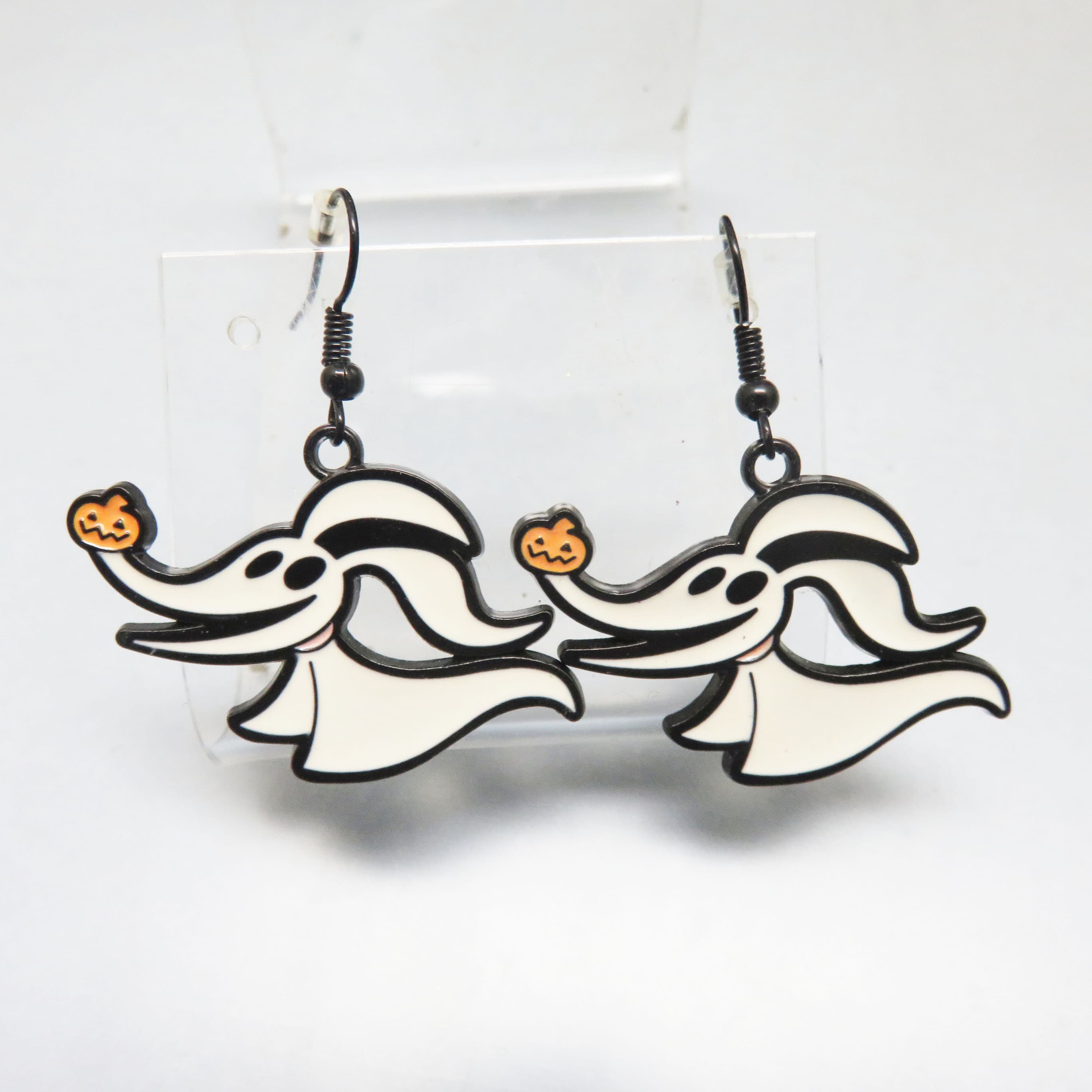 Disney Zero Earrings, Nightmare Before Christmas Ghost Dog, Enameled Halloween French Hook Earrings