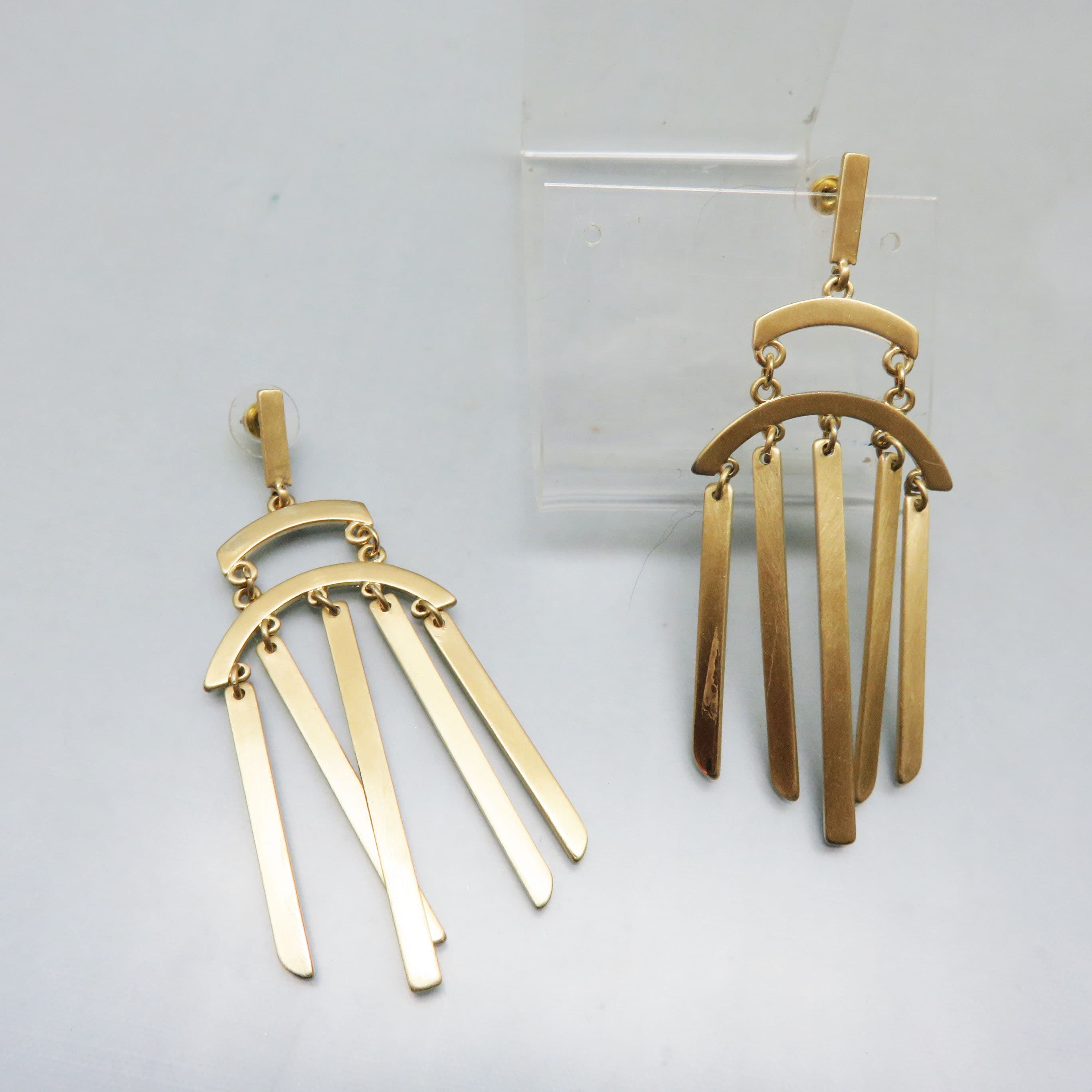 Golden Wind Chime Vintage Statement Earrings