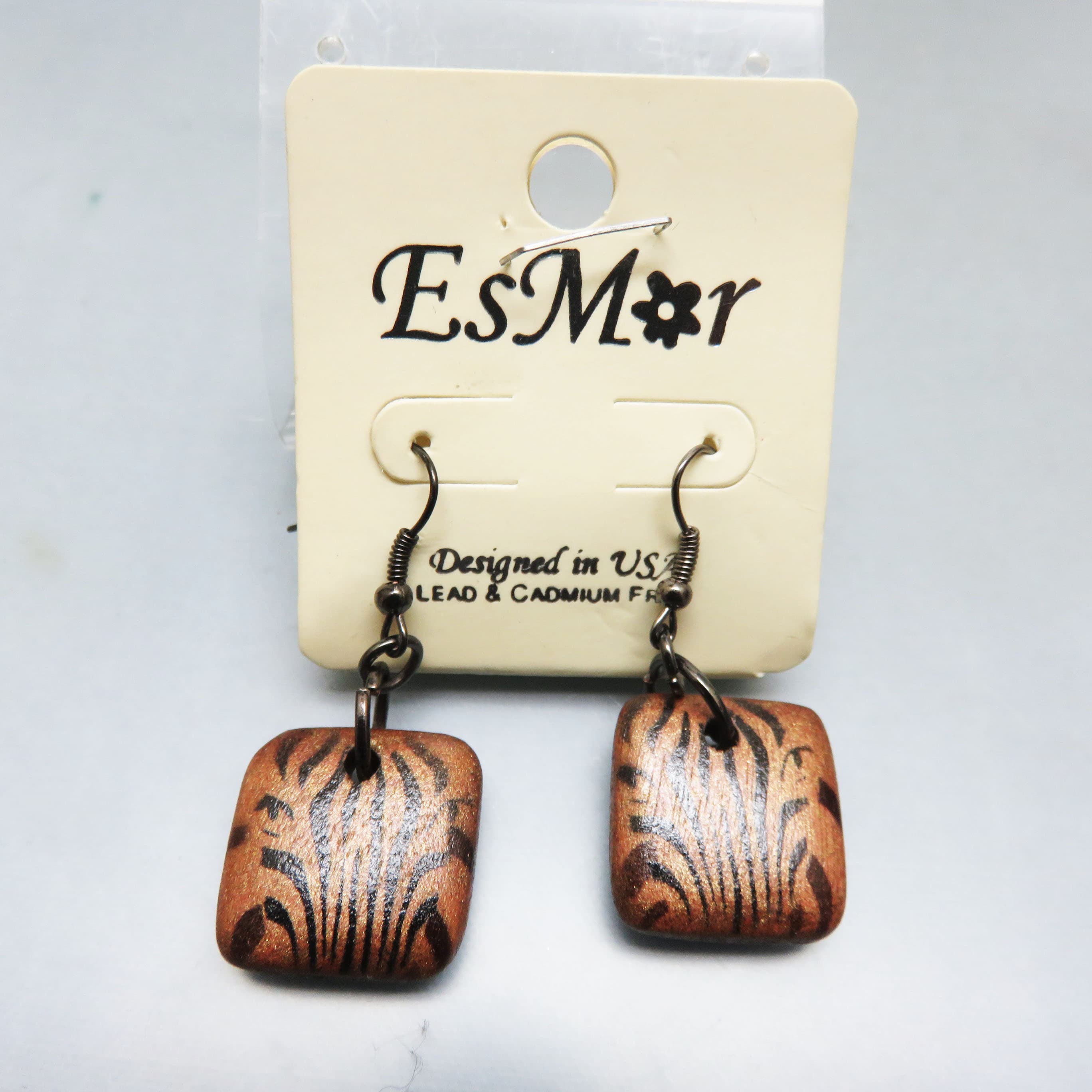 Eye to Eye with a Zebra EsMor Wooden French Hook Earrings