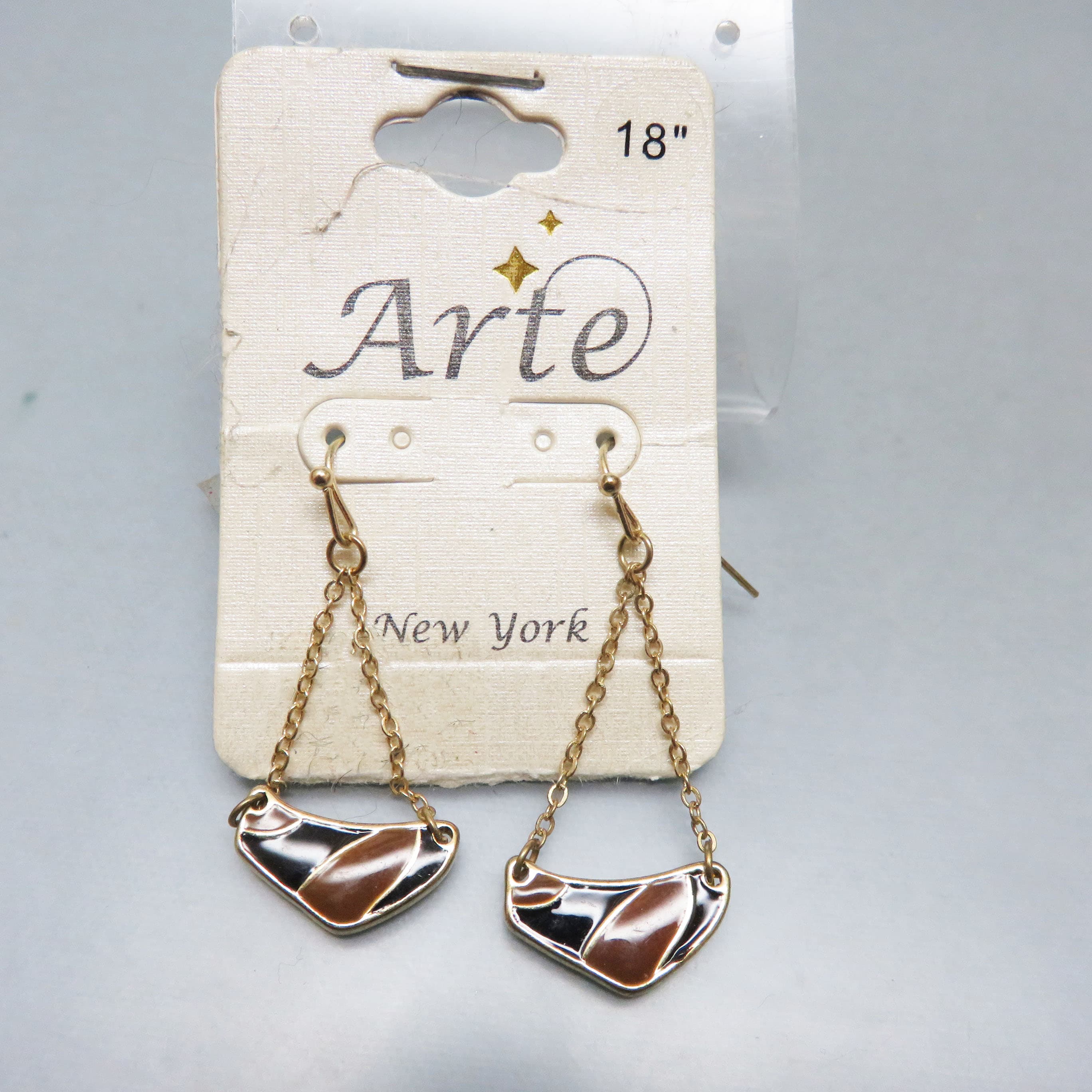 Arte New York Enamel Crescent French Hook Earrings