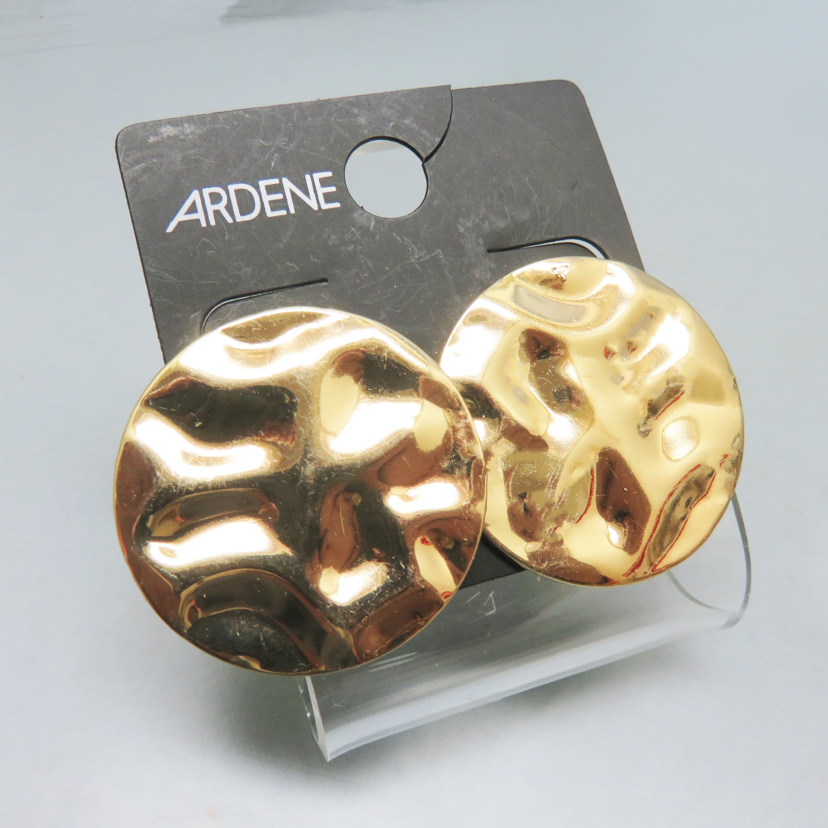 Ardene Hammered Goldtone Statement Disc Post Earrings