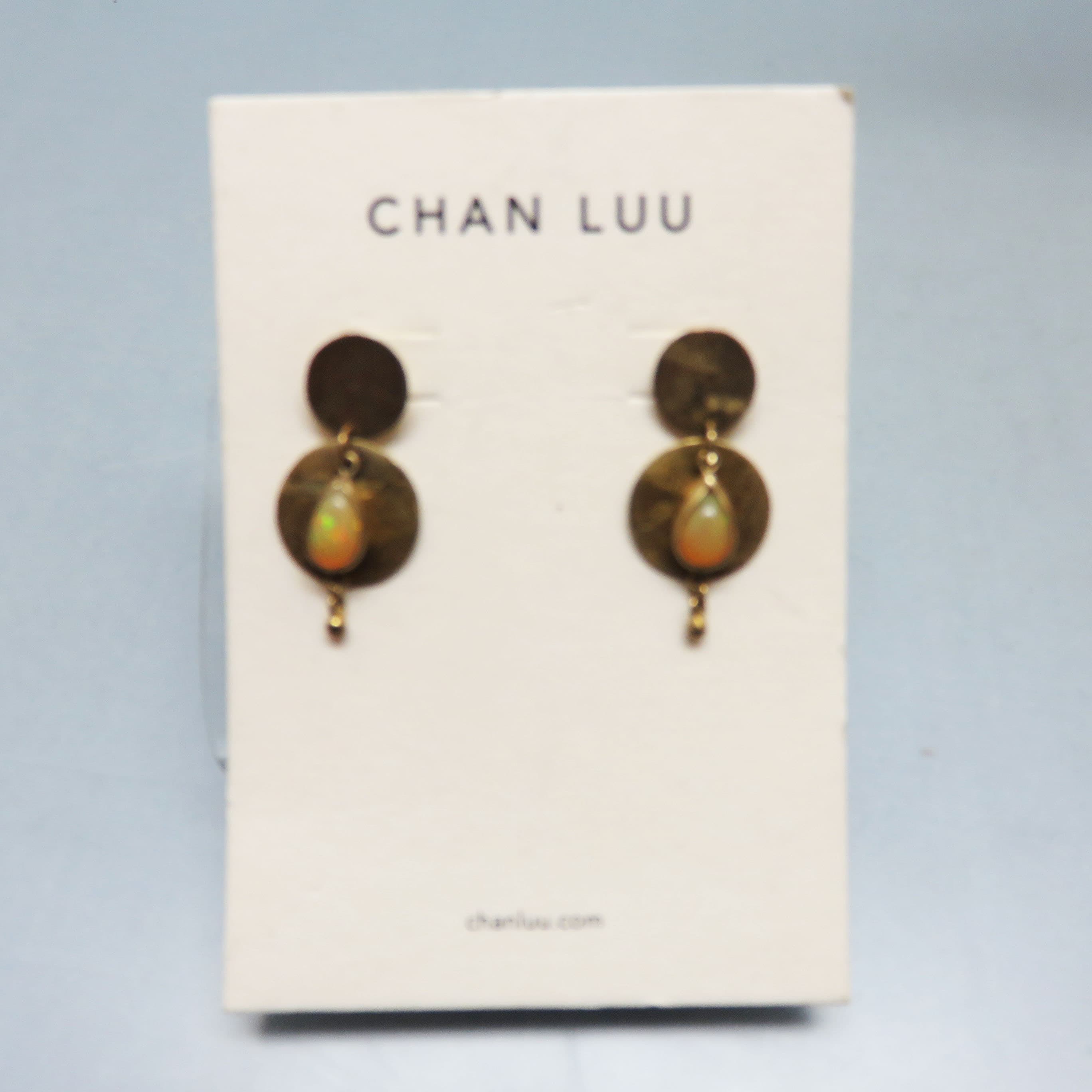Chan Luu Natural Opal And Bronze Disc Post Dangle Earrings