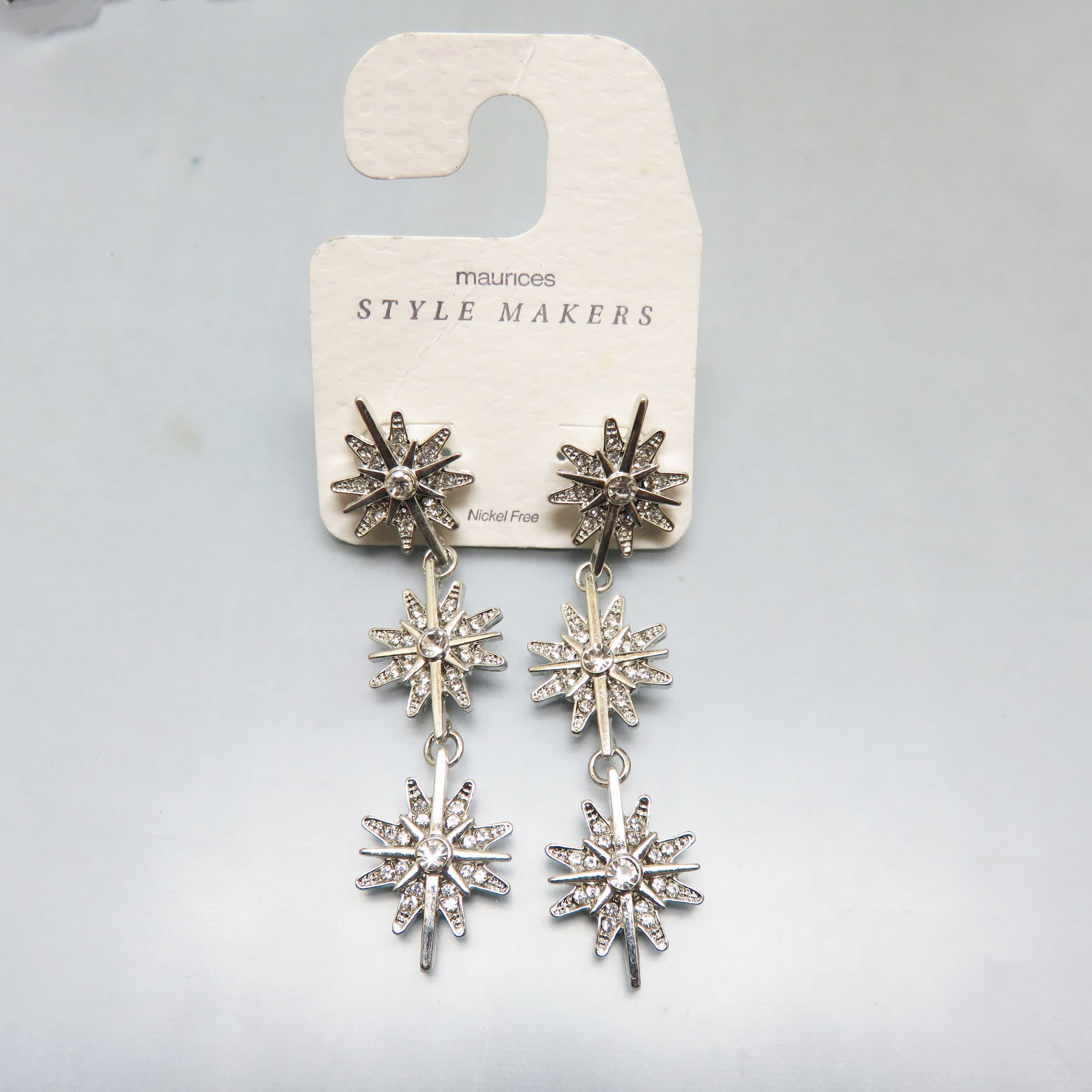 Maurices Rhinestone Starburst Post Dangle Earrings