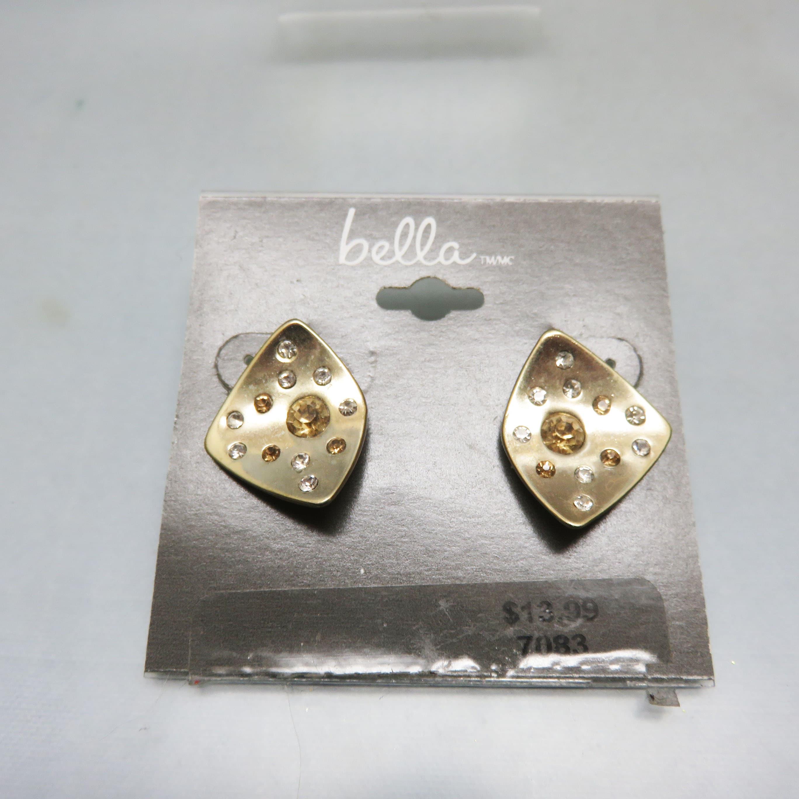 Bella Goldtone Champagne Rhinestone Statement Earrings